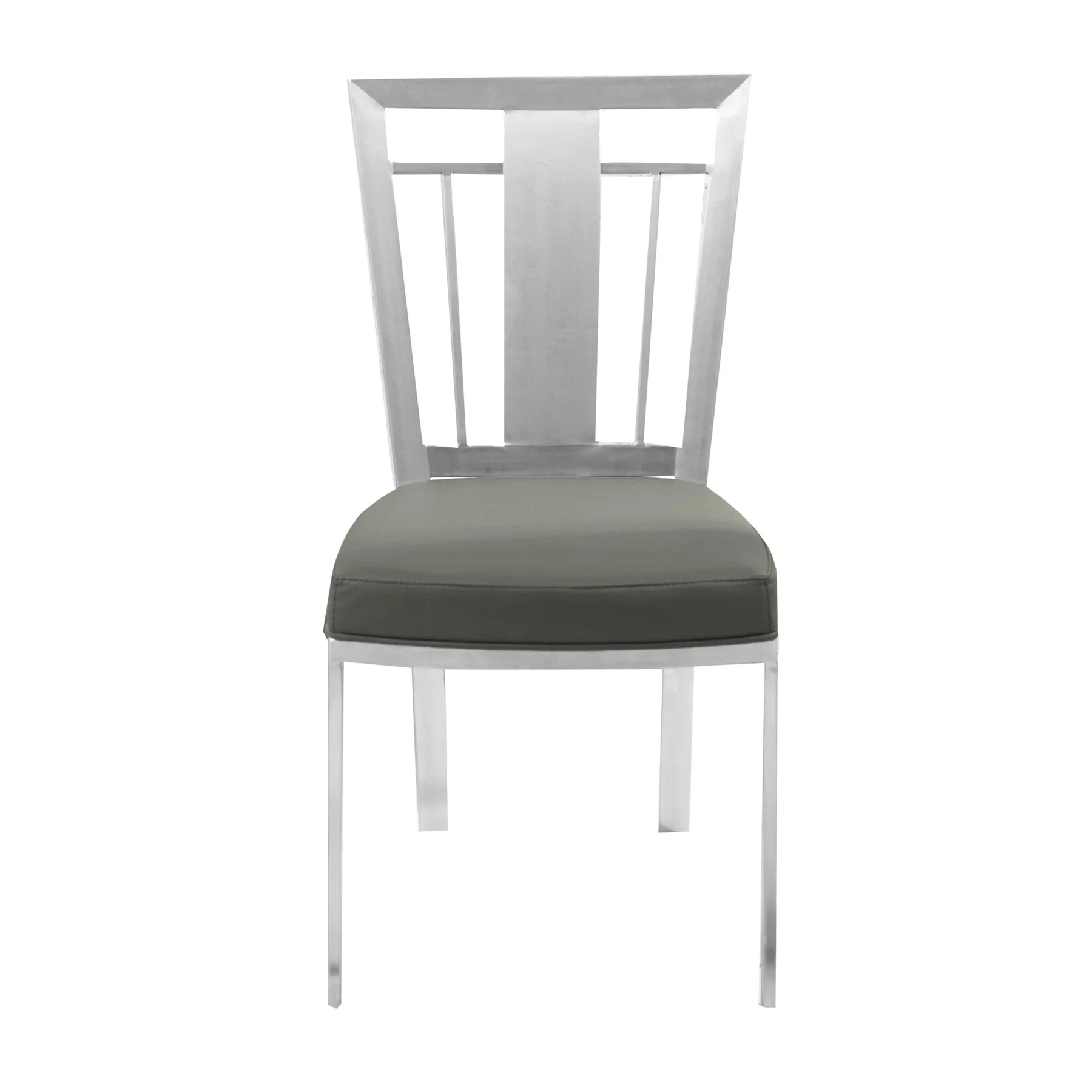 Cleo Contemporary Dining Chair In Gray and Stainless Steel - Set of 2 - Image 3
