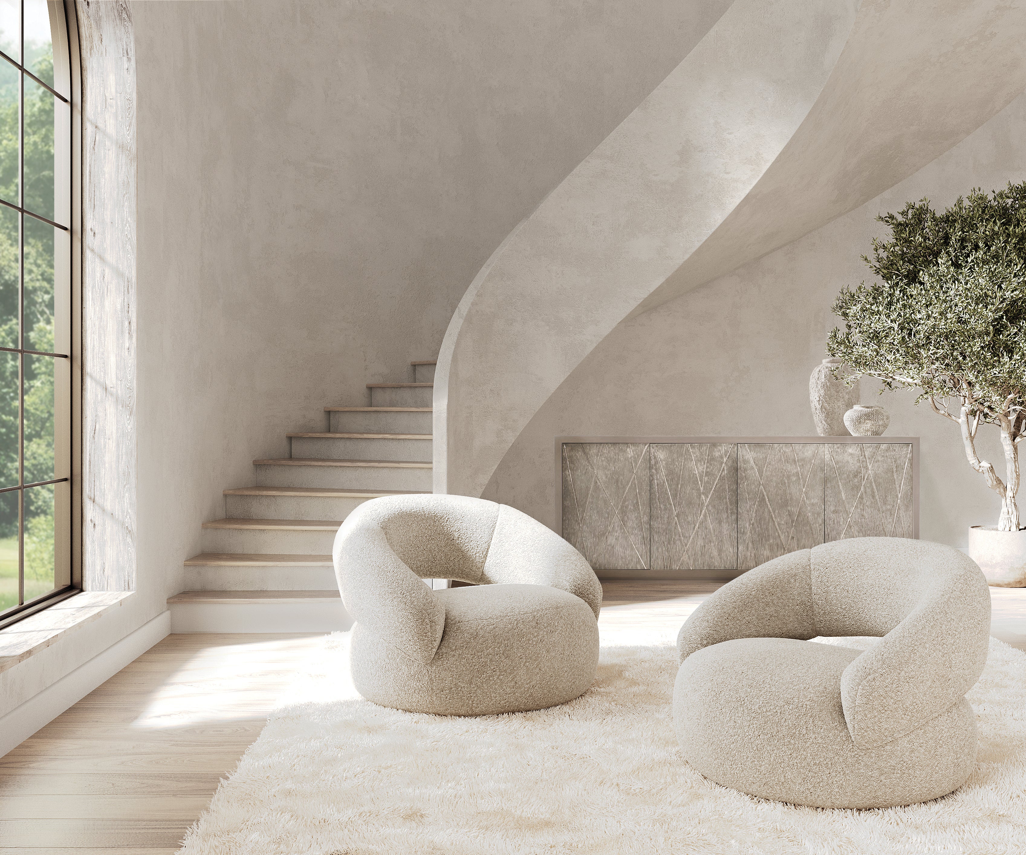 Cleo Fabric Swivel Chair - Image 6