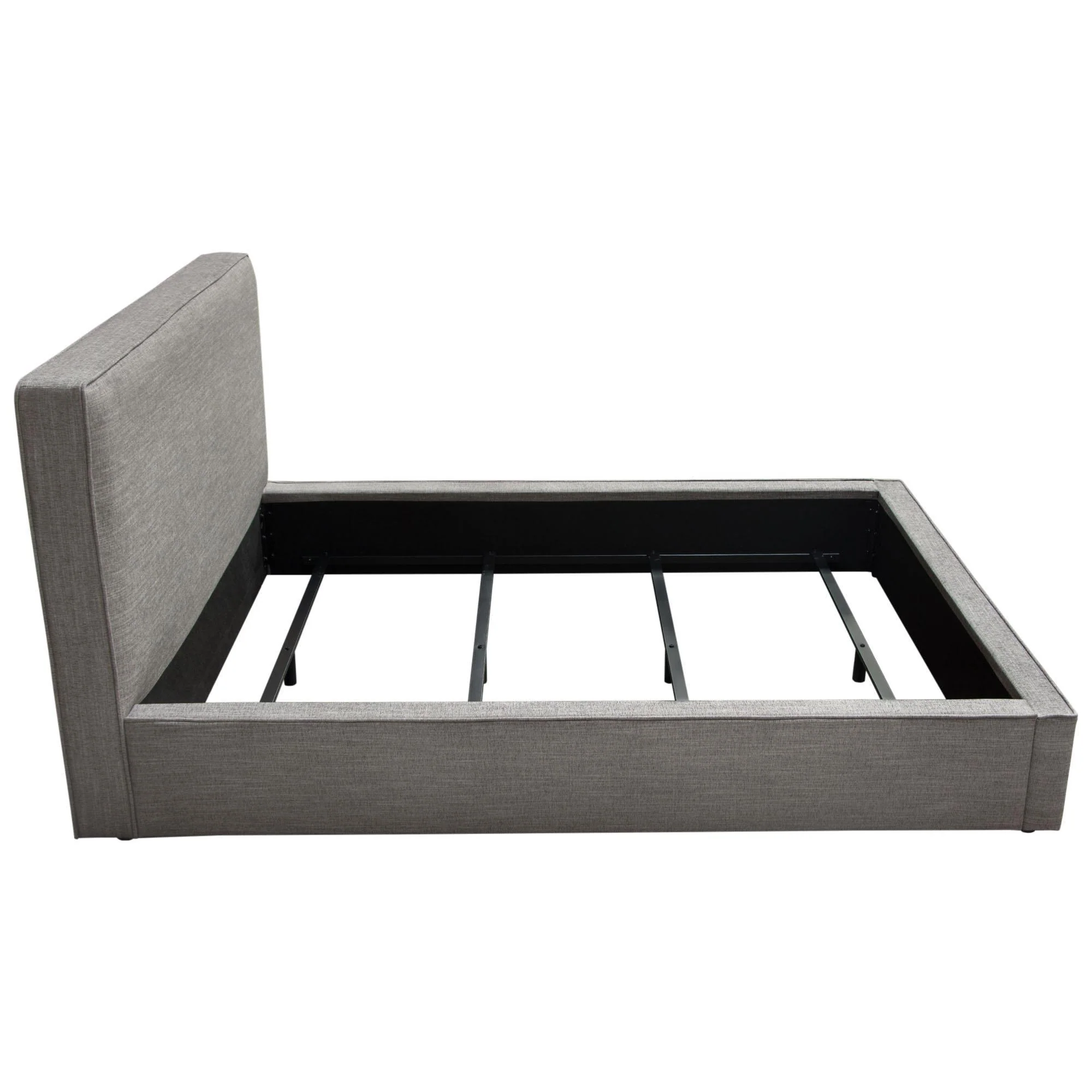 Cloud 43" Low Profile Eastern King Bed in Grey Fabric by Diamond Sofa - Image 6