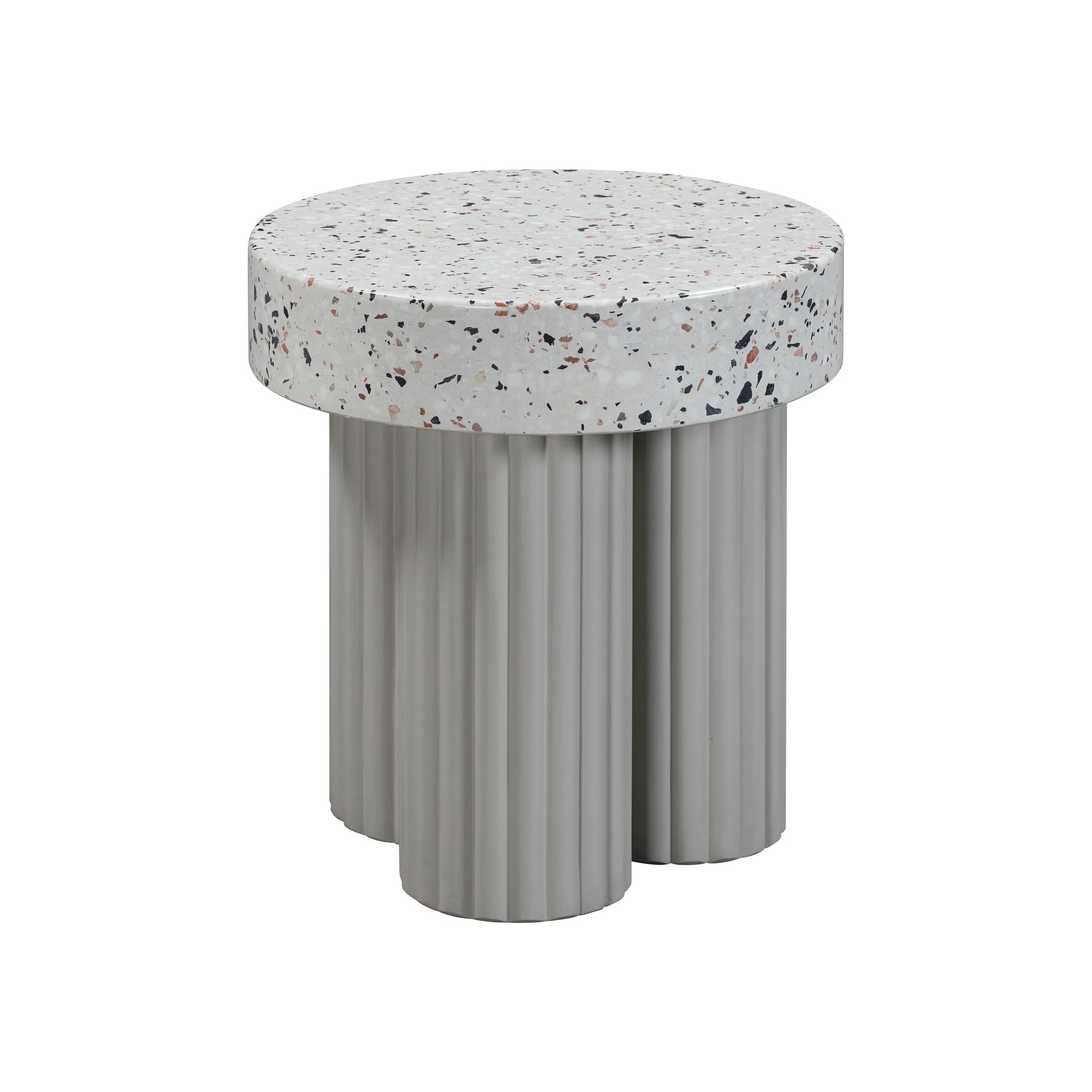 Clover Faux Terrazzo Indoor / Outdoor Round Side Table - Image 3