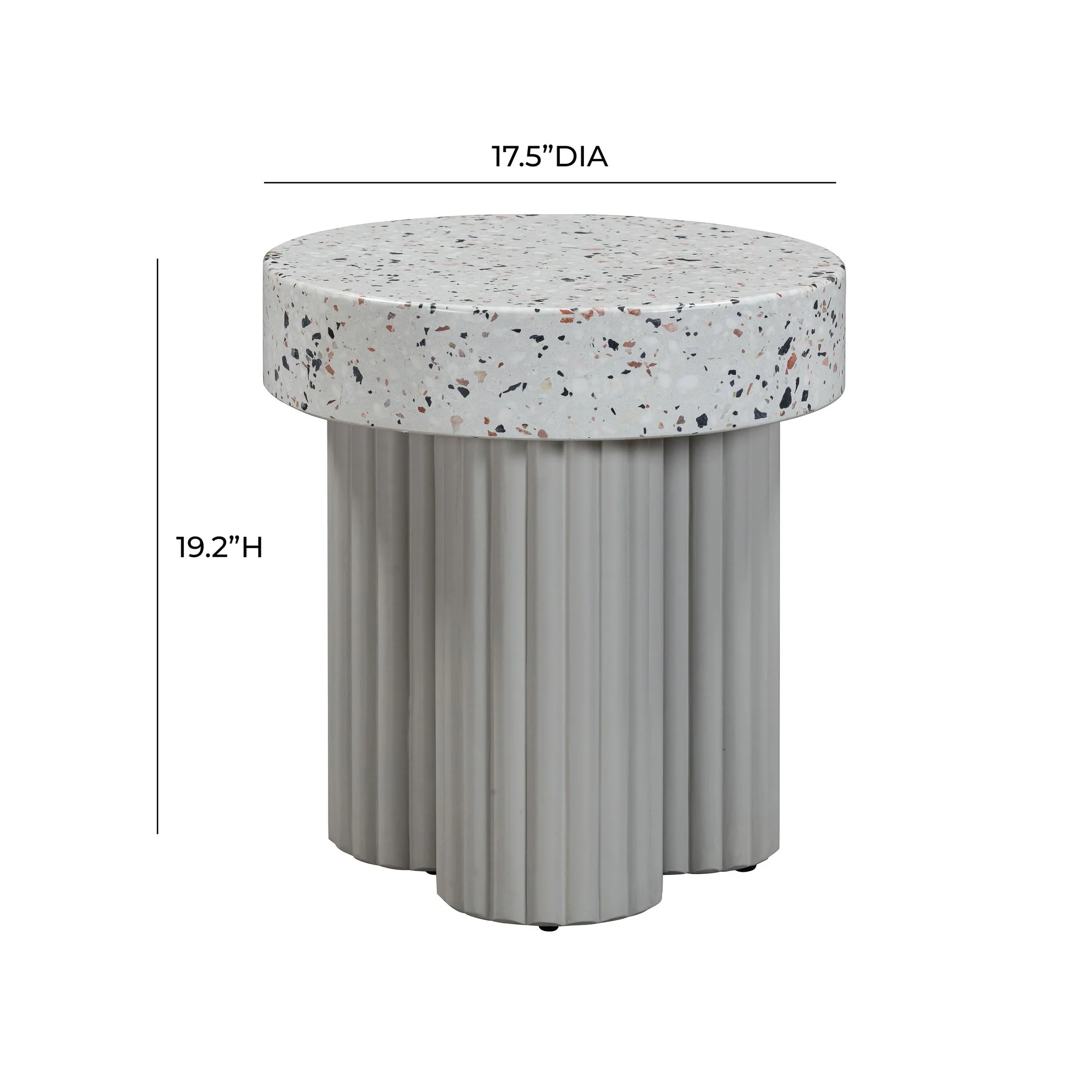 Clover Faux Terrazzo Indoor / Outdoor Round Side Table - Image 7