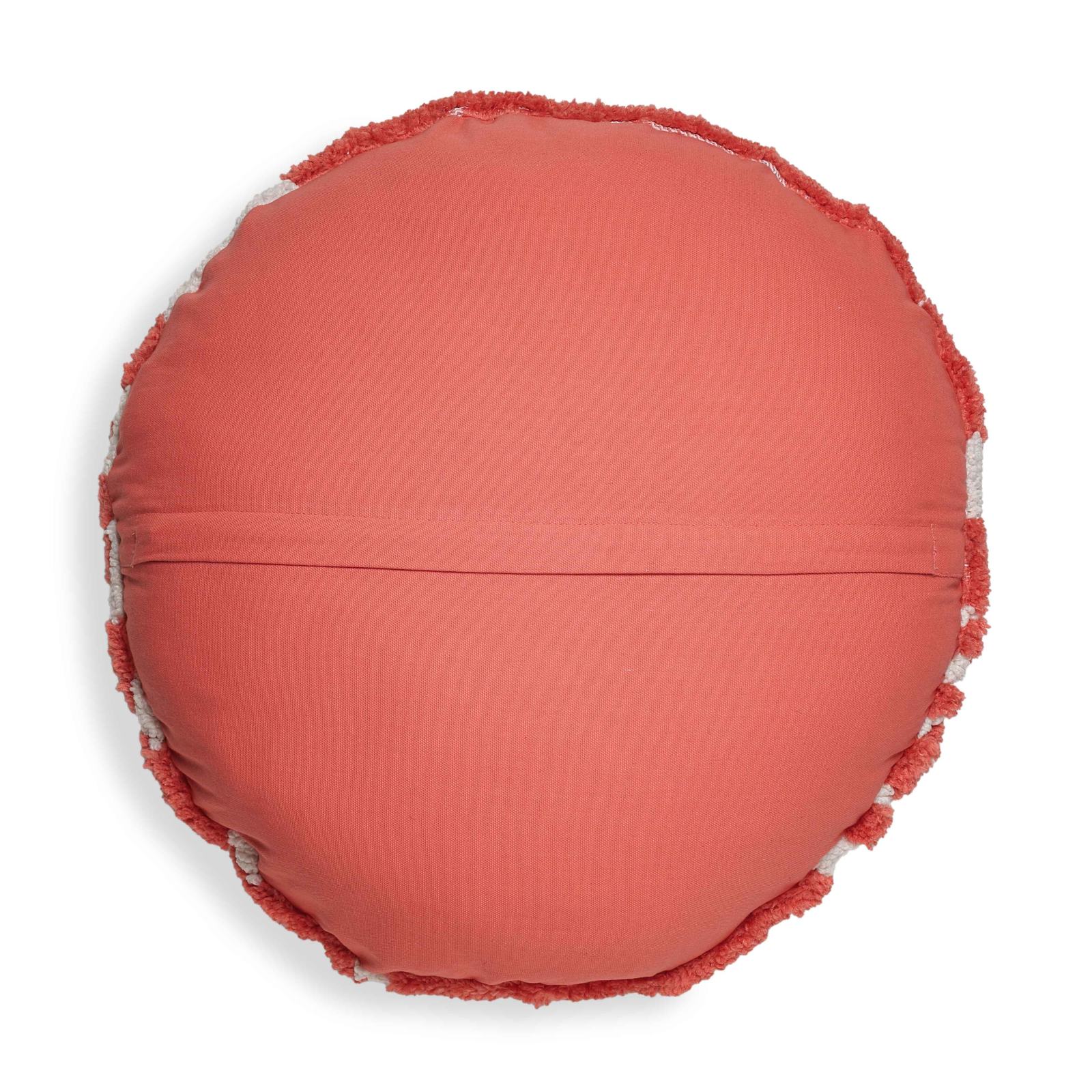 Coast Coral Pink Tufted 20" Round Pillow - Image 2