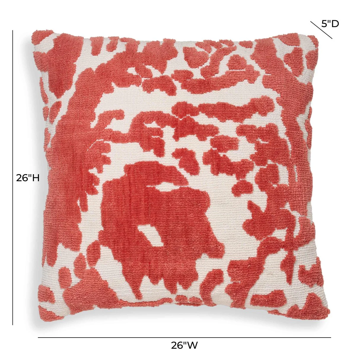 Coast Coral Pink Tufted 26" Square Pillow - Image 4