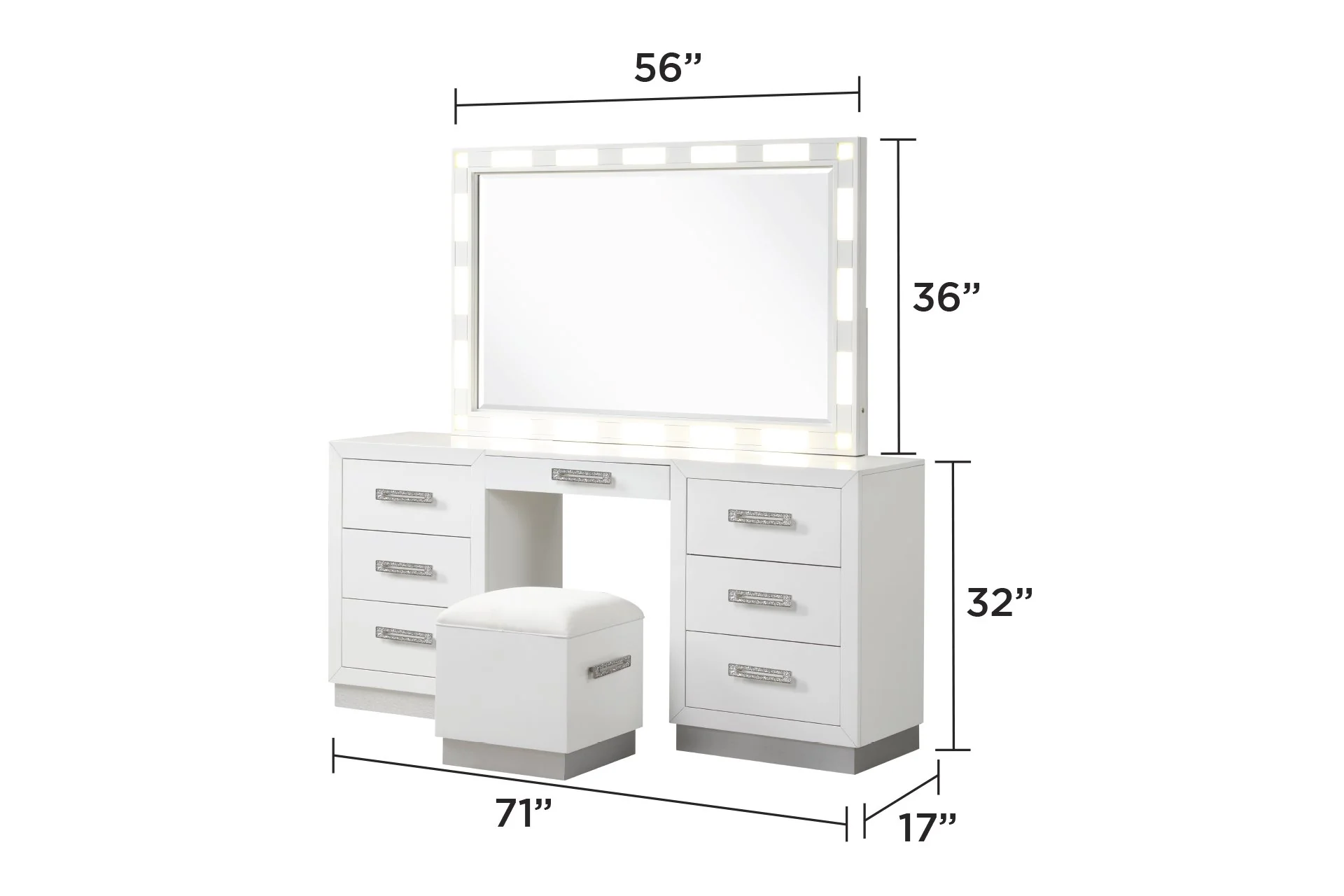 Coco Queen 4PC with Vanity Bedroom Set - Image 21