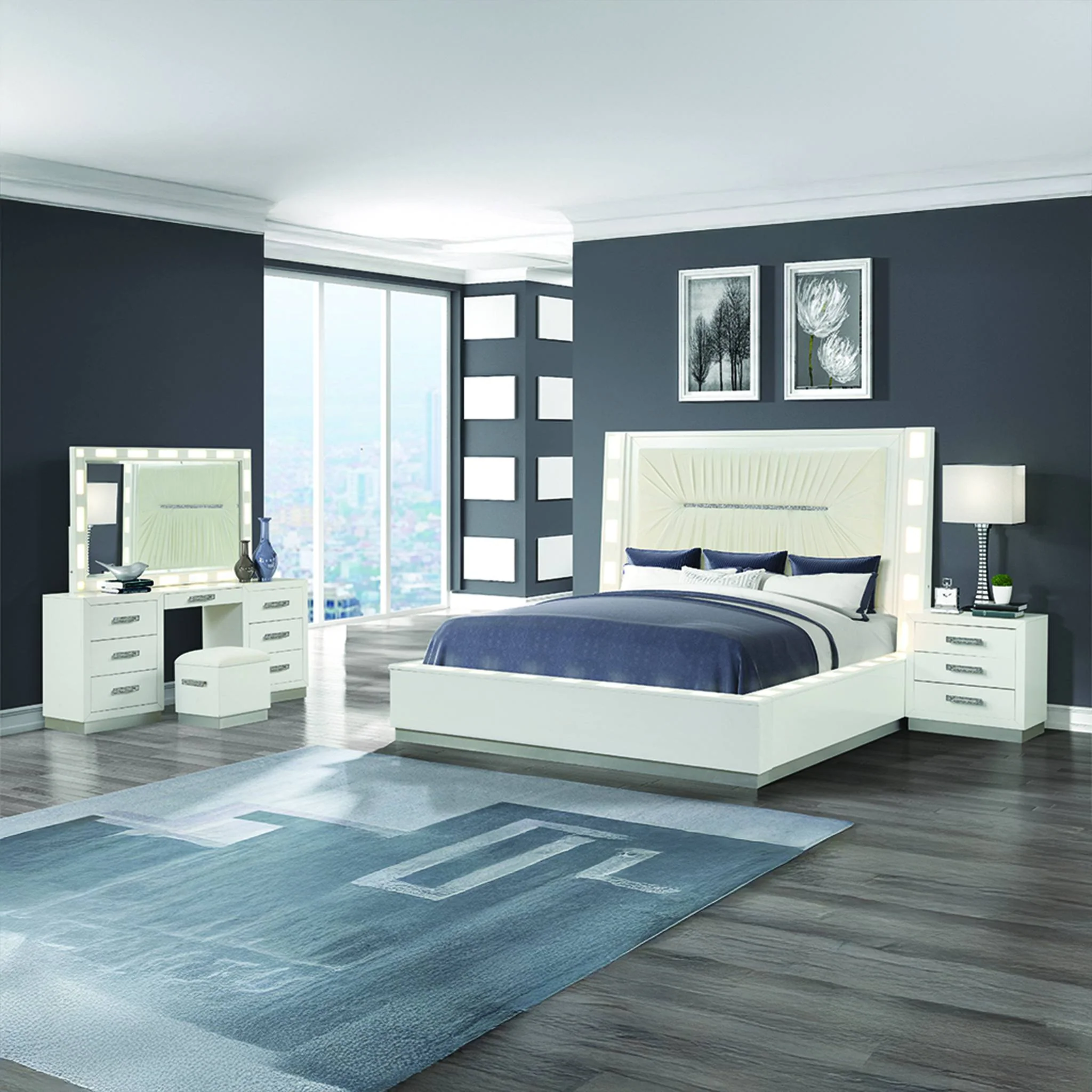 Coco Queen 4PC with Vanity Bedroom Set - Image 23