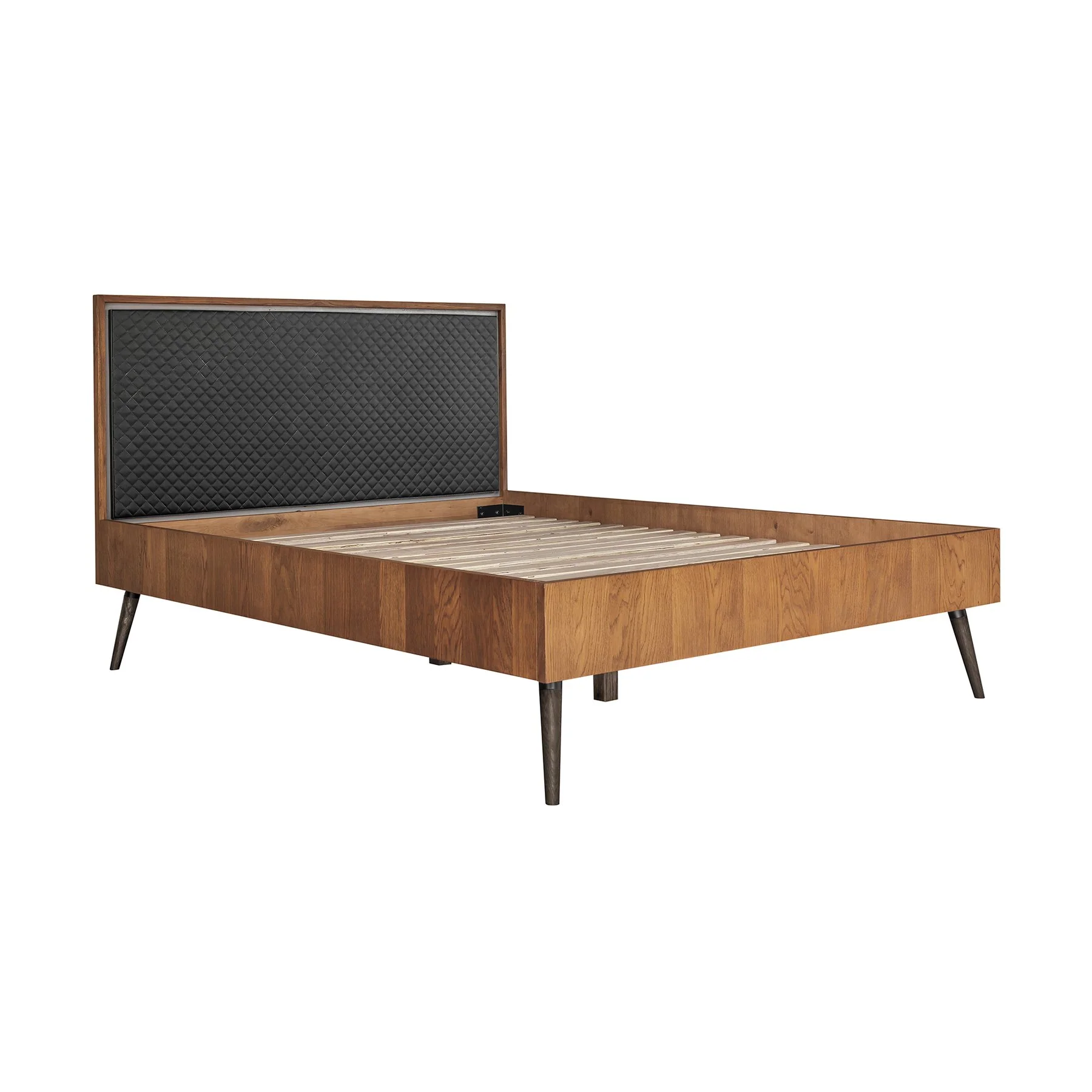 Coco Rustic 4 piece Upholstered Platform Bedroom Set in Queen with Dresser and 2 Nightstands - Image 2