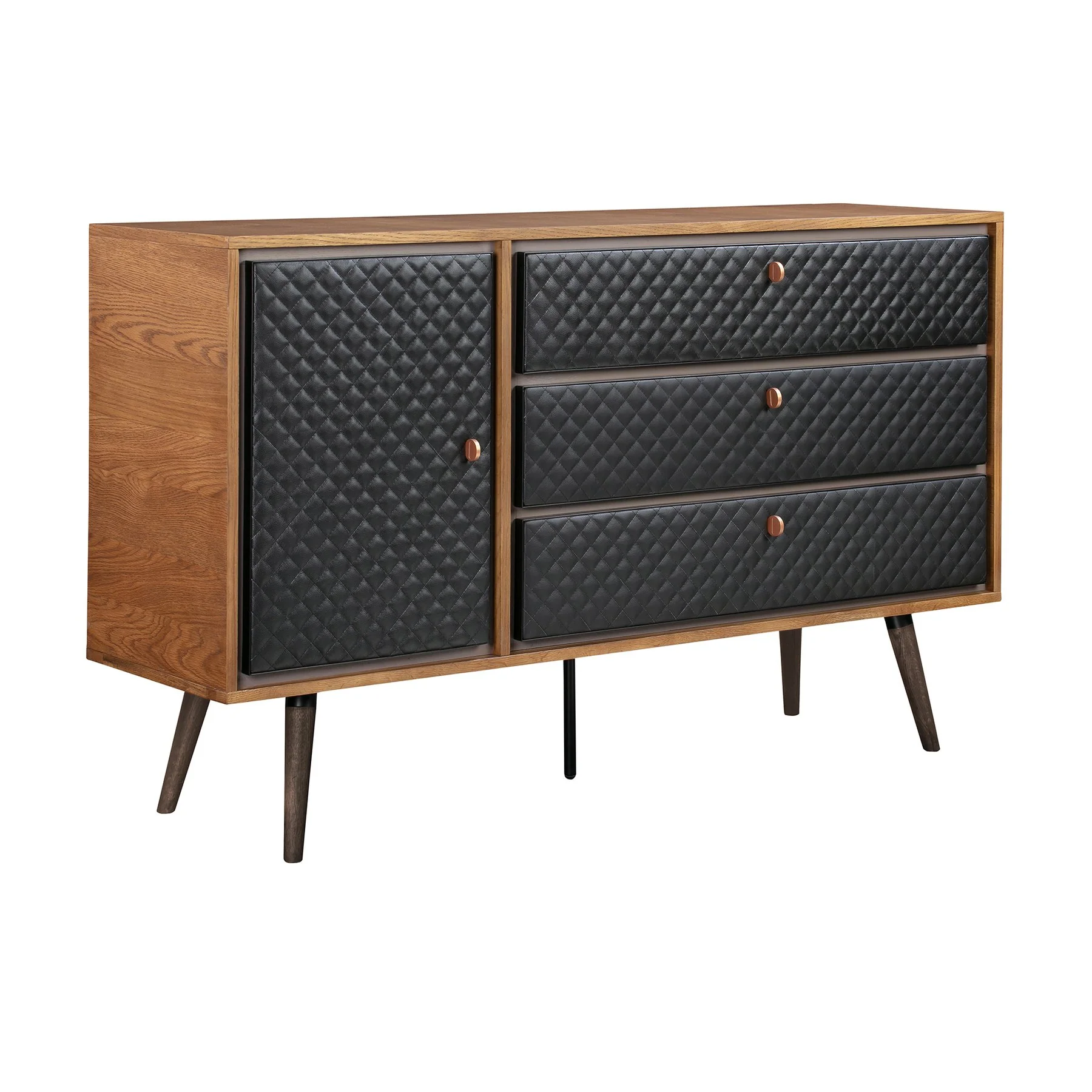 Coco Rustic 4 piece Upholstered Platform Bedroom Set in Queen with Dresser and 2 Nightstands - Image 6