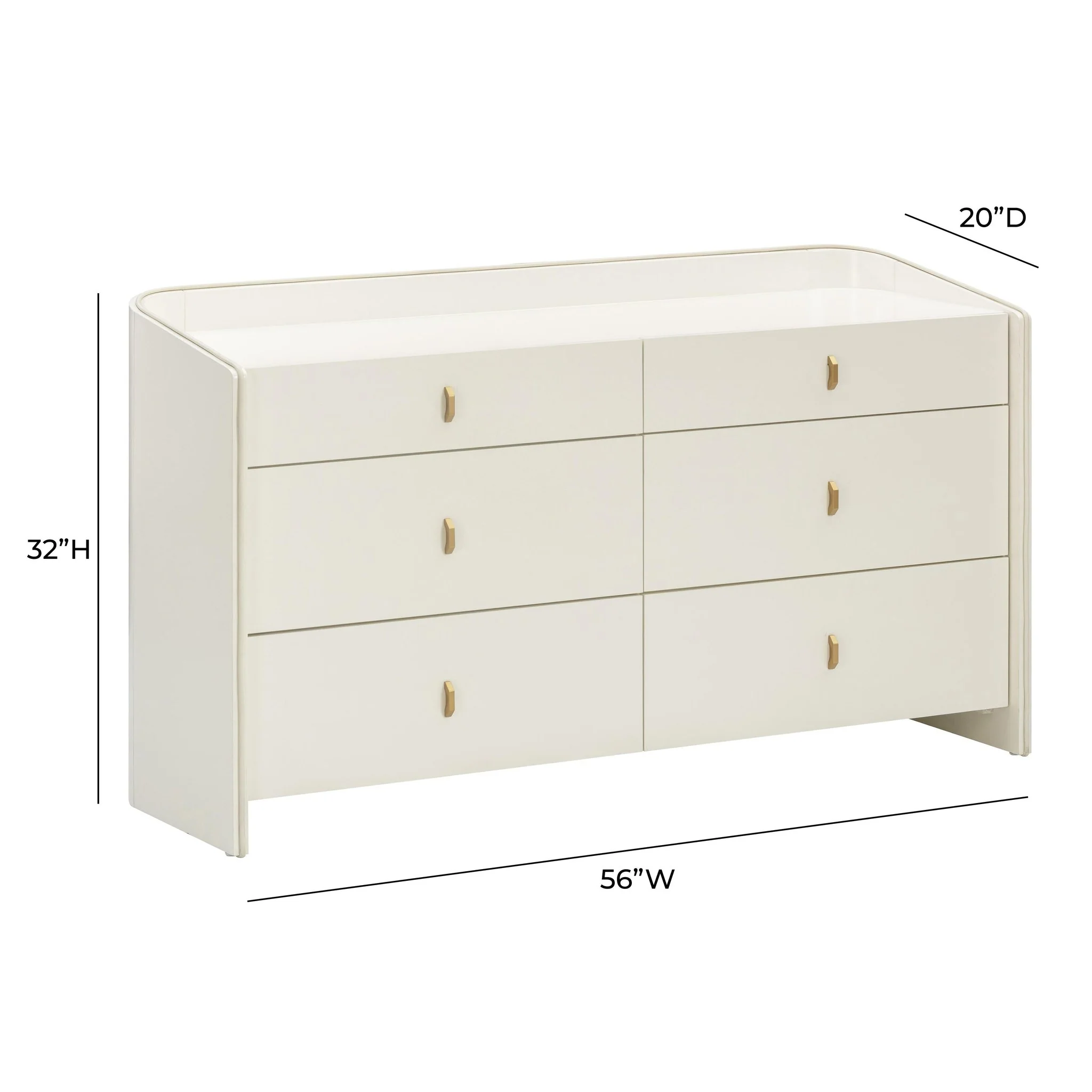 Collins Cream 6-Drawer Dresser - Image 8