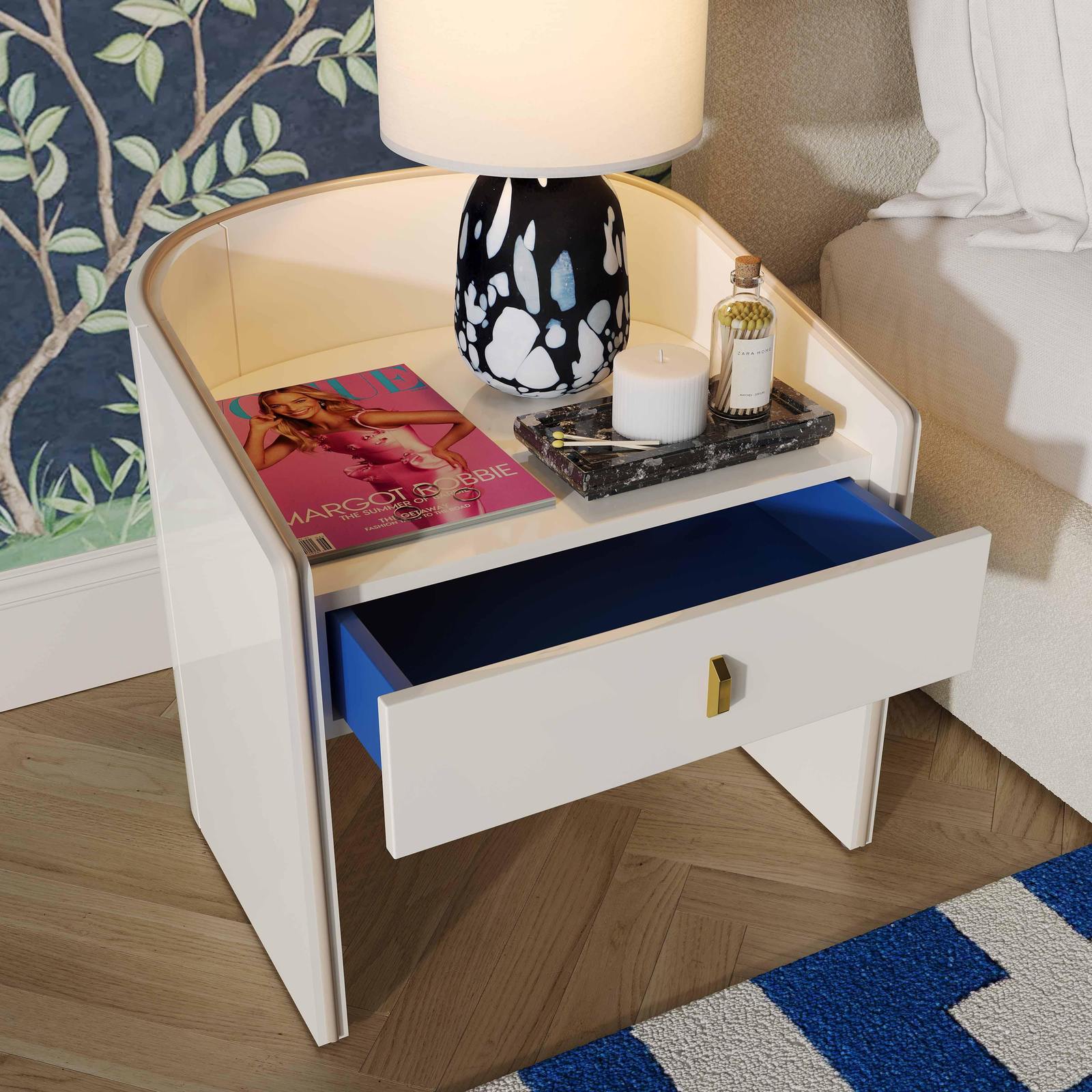 Collins Cream Lacquer Nightstand - Image 2