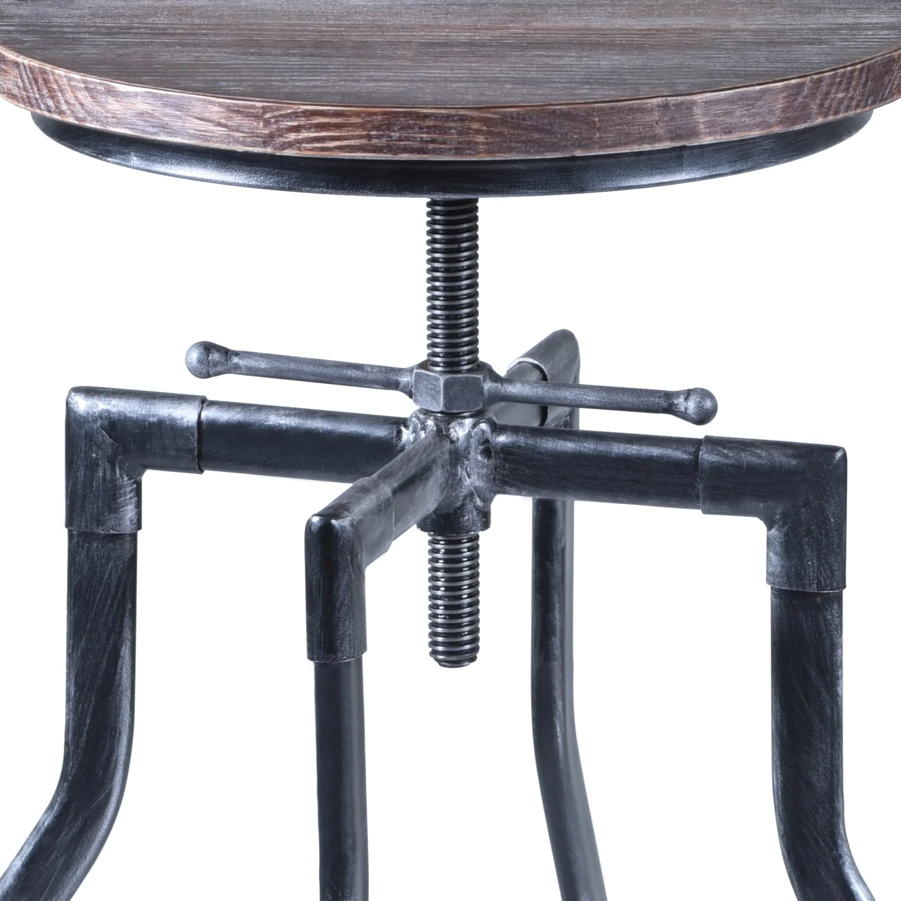 Concord Adjustable Barstool in Industrial Gray Finish with Pine Wood Seat - Image 3