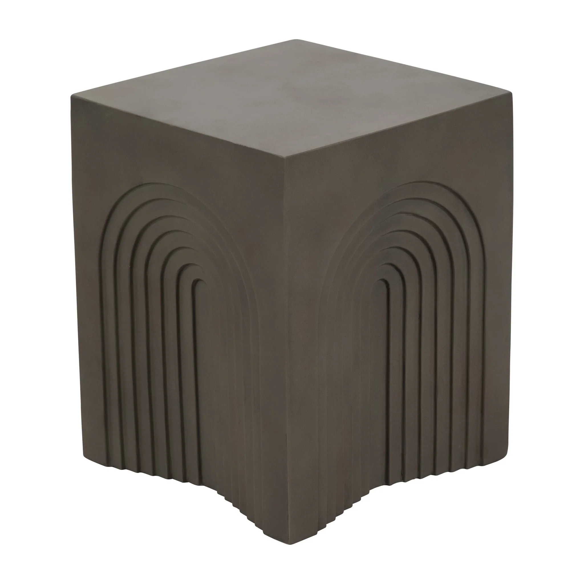Concrete, 18" Arches In Square Accent Table, Dark - Image 2