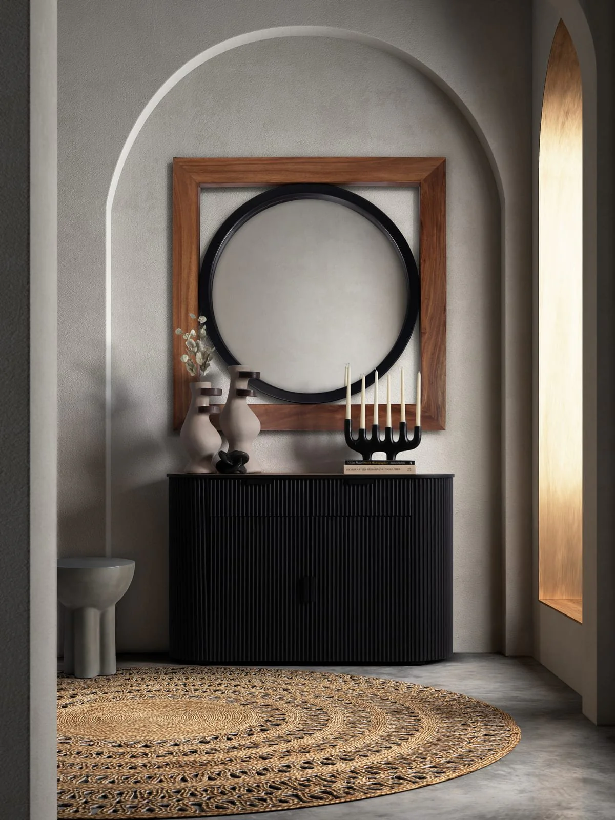 Concrete, 19" Contemporary Accent Table, Dark Grey - Image 10