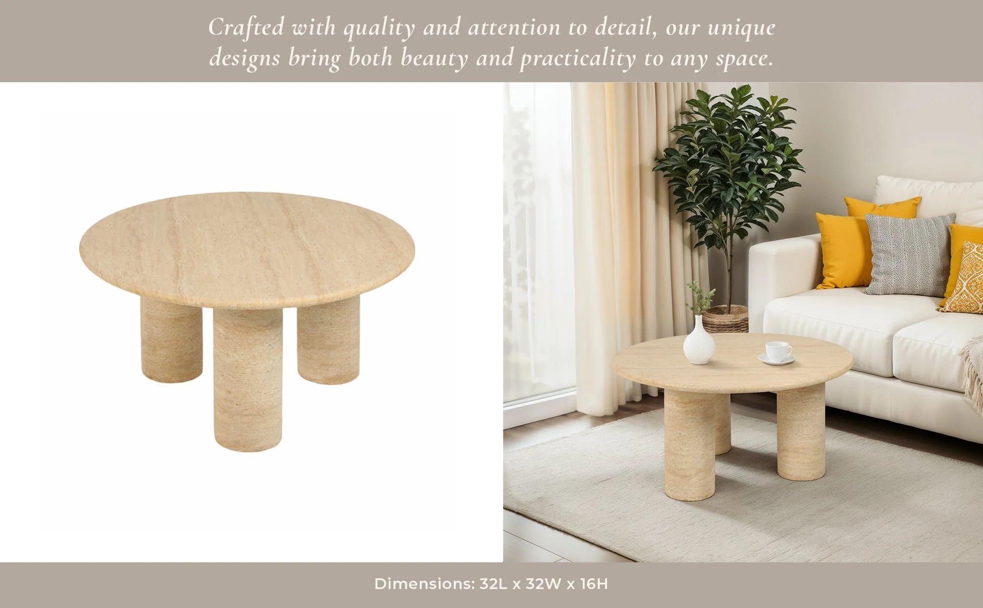 Concrete, 32" Minimalist Accent Table, Kd, 2boxes - Image 11