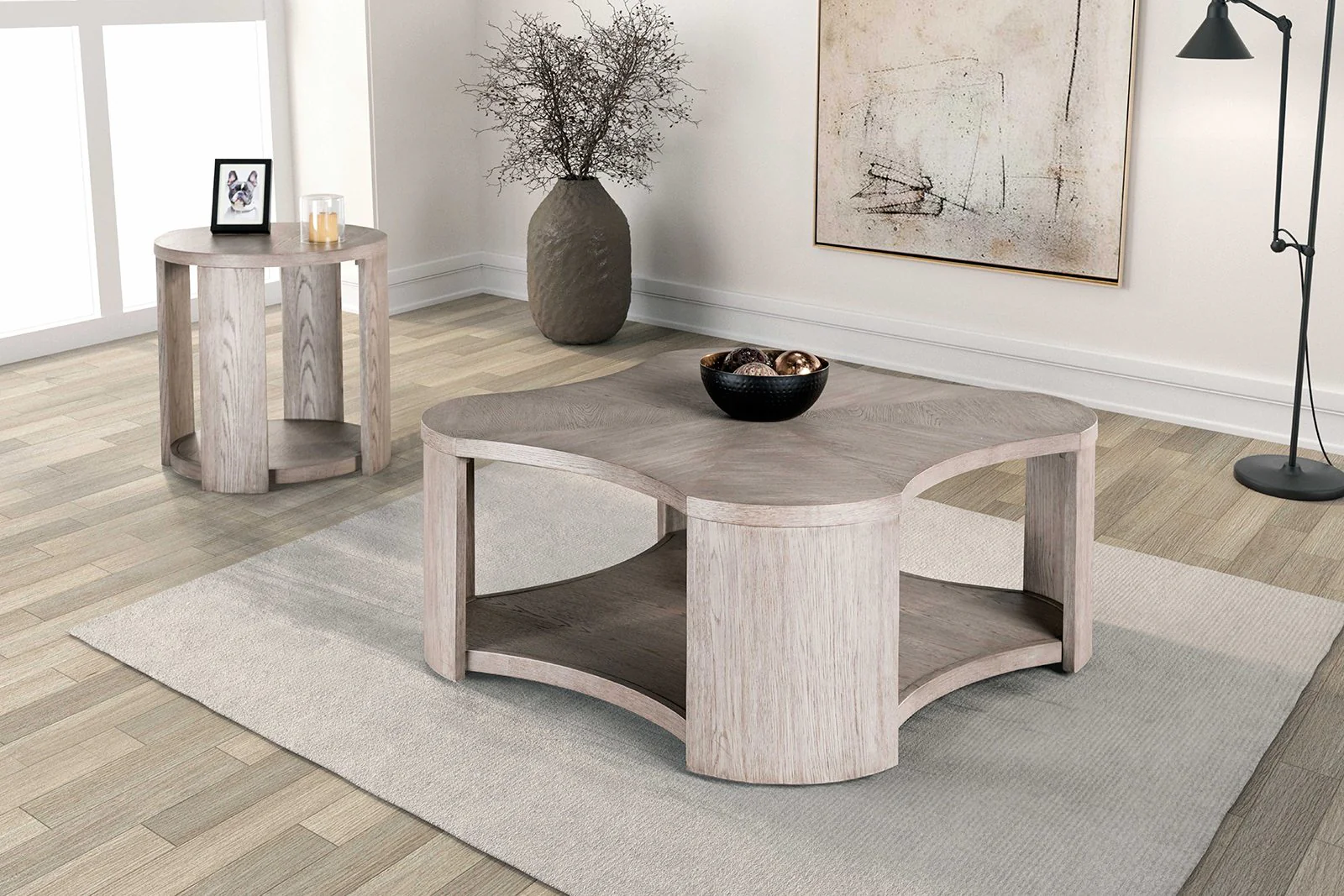 Conisbrough Round End Table, Oak - Image 5