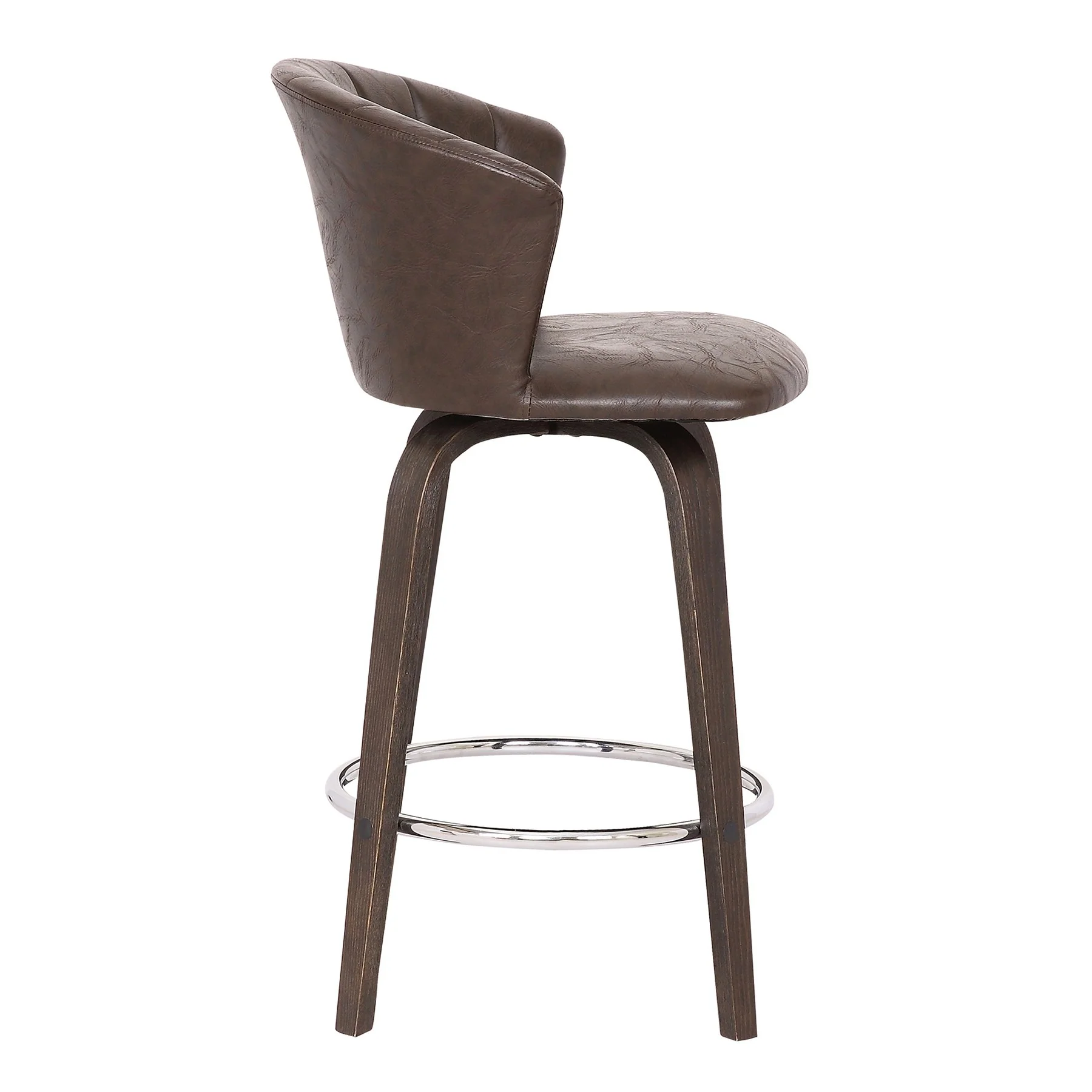 Connie 26" Modern Brown Faux Leather Bar Stool - Image 3