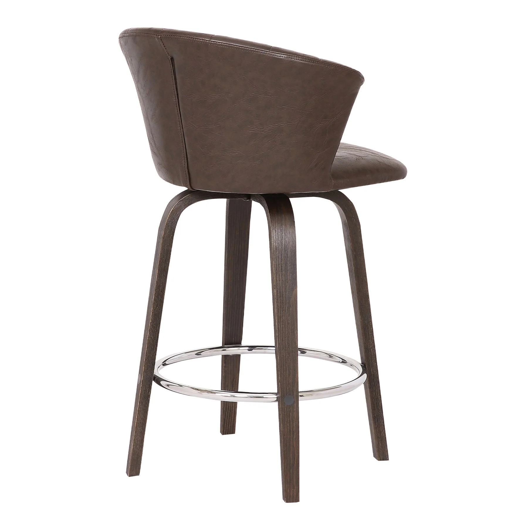 Connie 26" Modern Brown Faux Leather Bar Stool - Image 4
