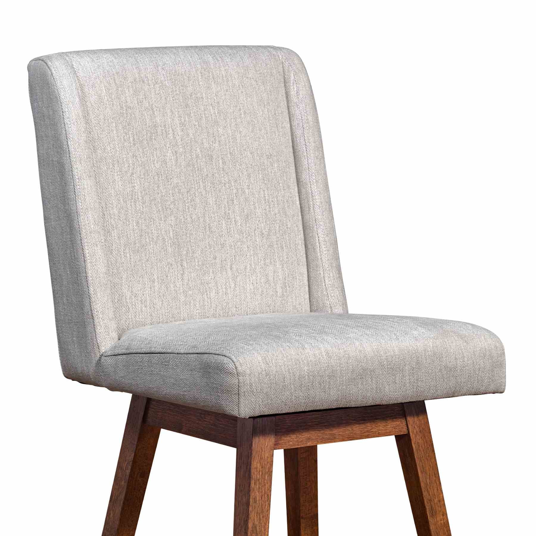 Constantine Swivel Counter Stool in Brown Oak Wood Finish with Beige Fabric - Image 6