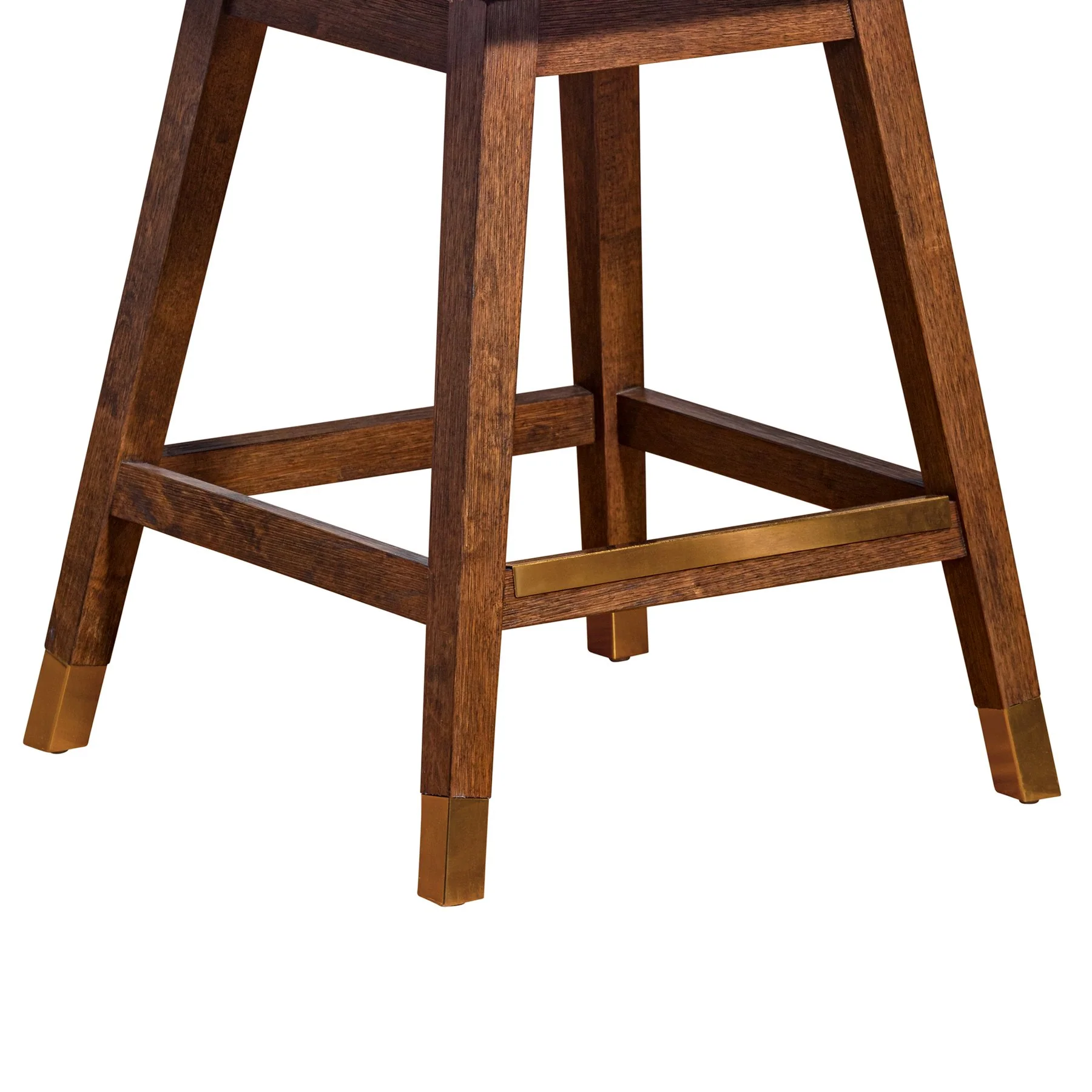 Constantine Swivel Counter Stool in Brown Oak Wood Finish with Taupe Fabric - Image 8