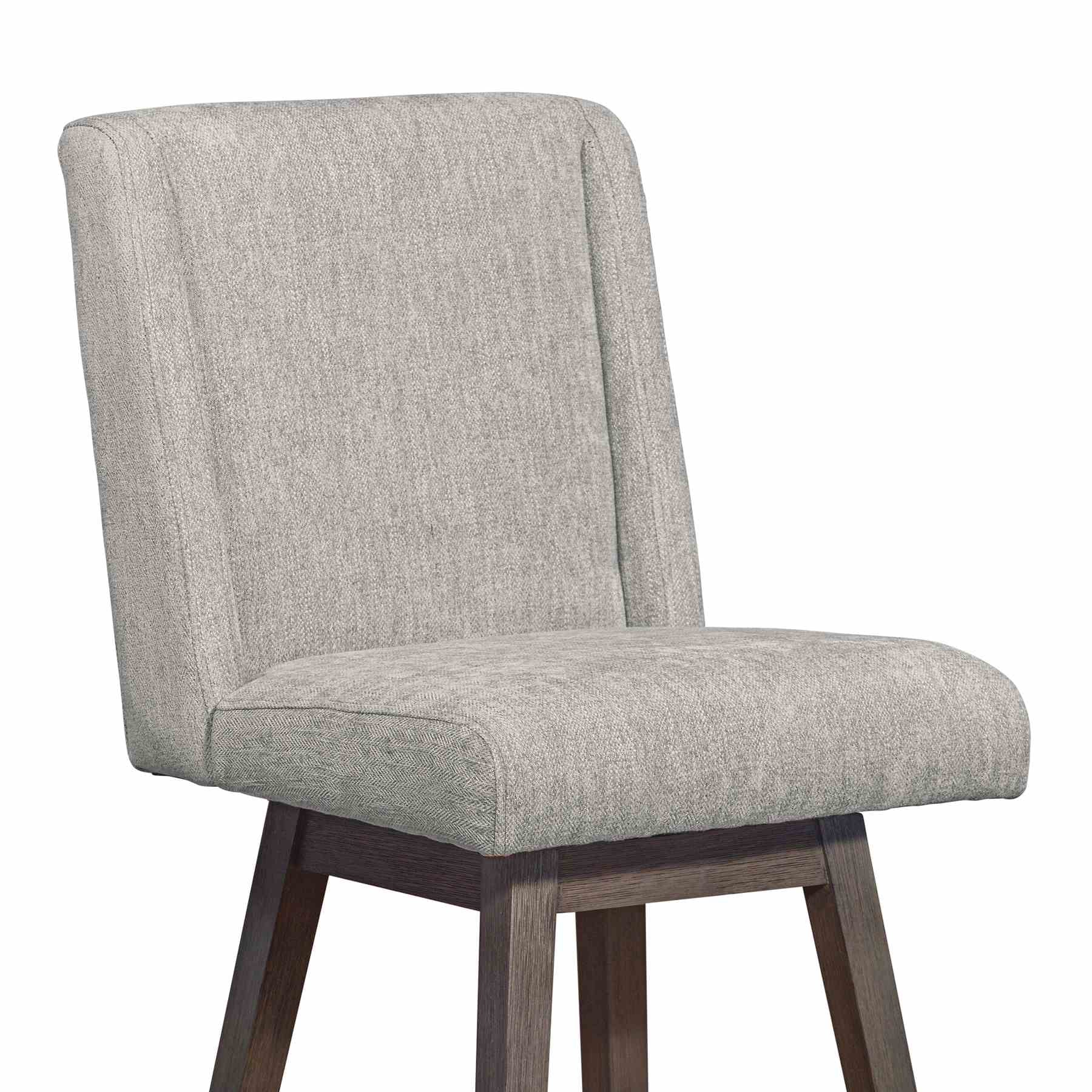 Constantine Swivel Counter Stool in Gray Oak Wood Finish with Mocha Fabric - Image 6