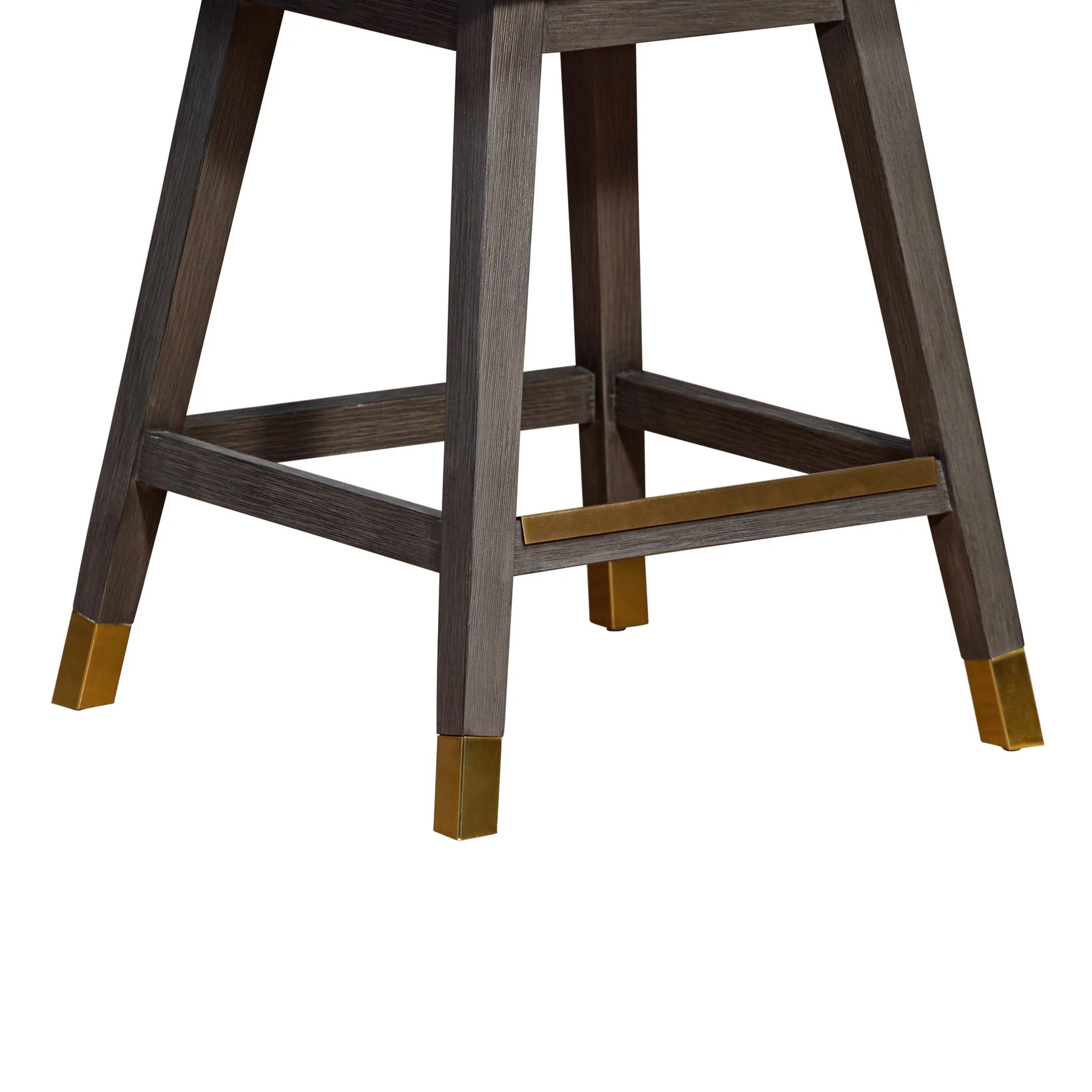 Constantine Swivel Counter Stool in Gray Oak Wood Finish with Mocha Fabric - Image 8