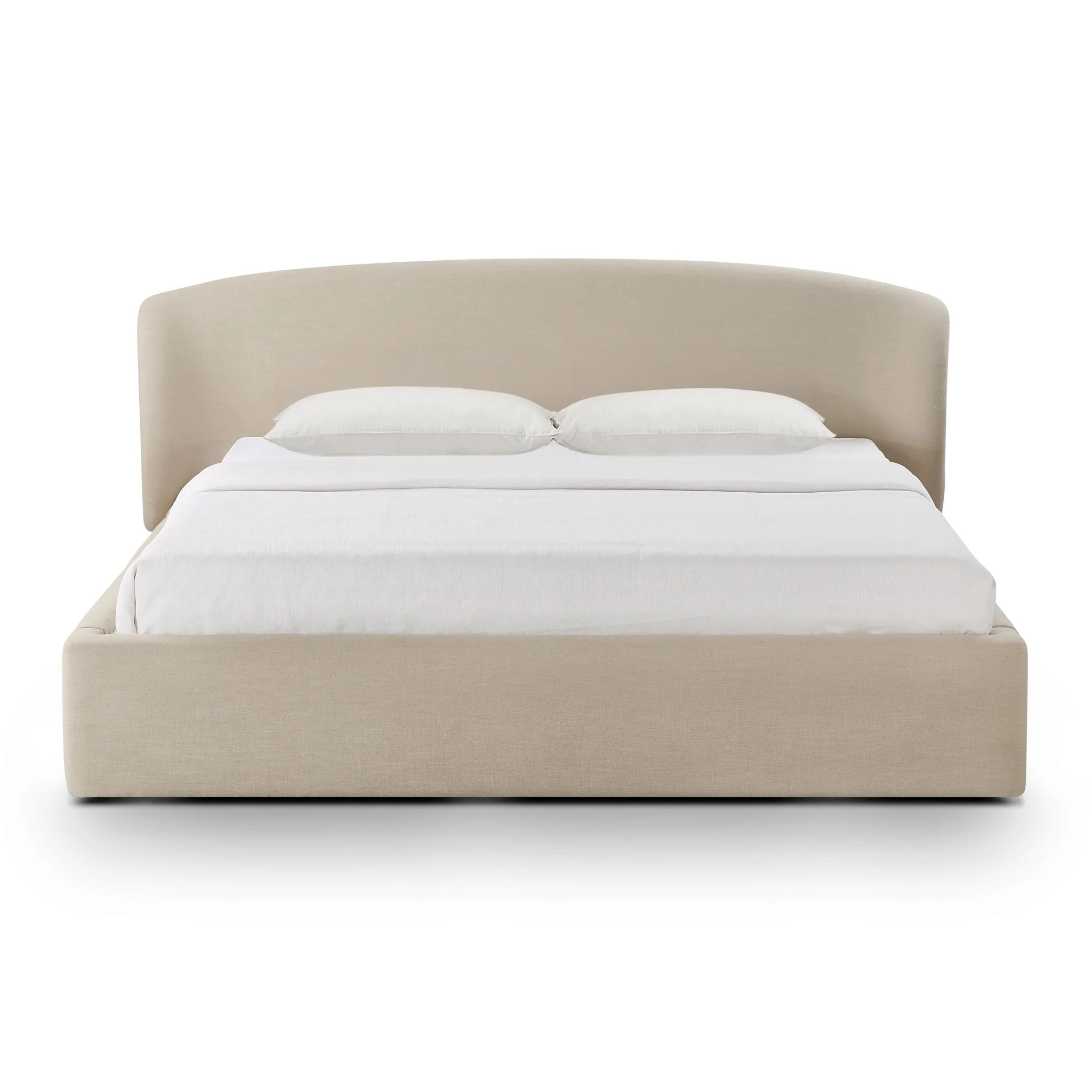 Corey Taupe Upcycled Linen King Storage Bed - Image 2
