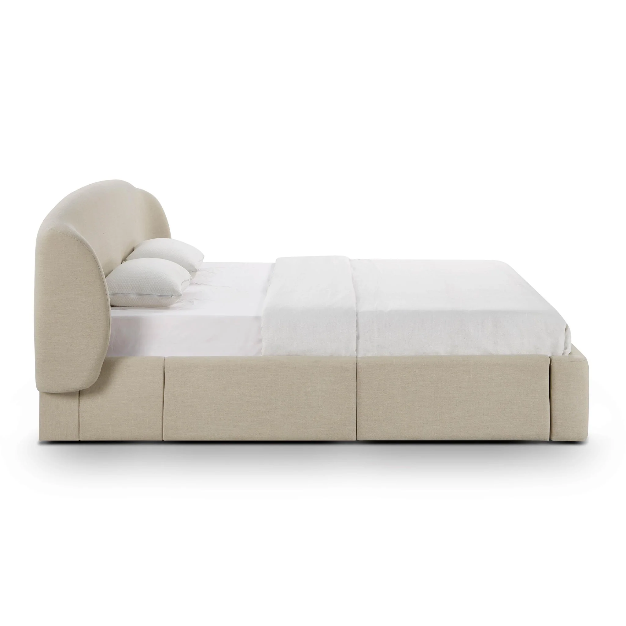 Corey Taupe Upcycled Linen King Storage Bed - Image 4
