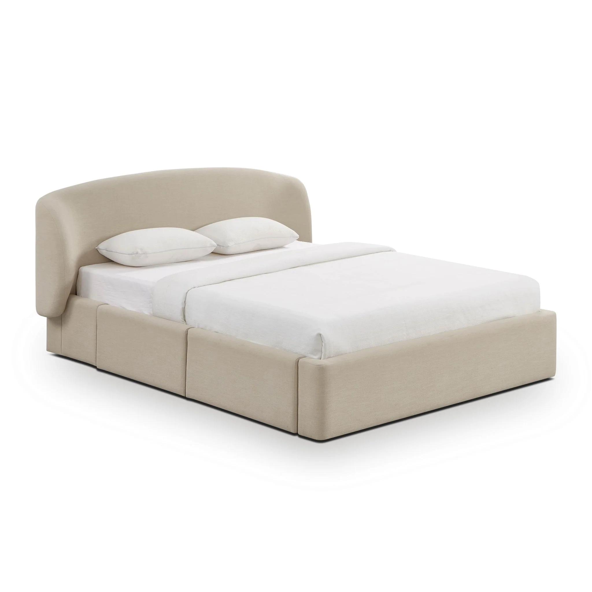 Corey Taupe Upcycled Linen Queen Storage Bed - Image 3