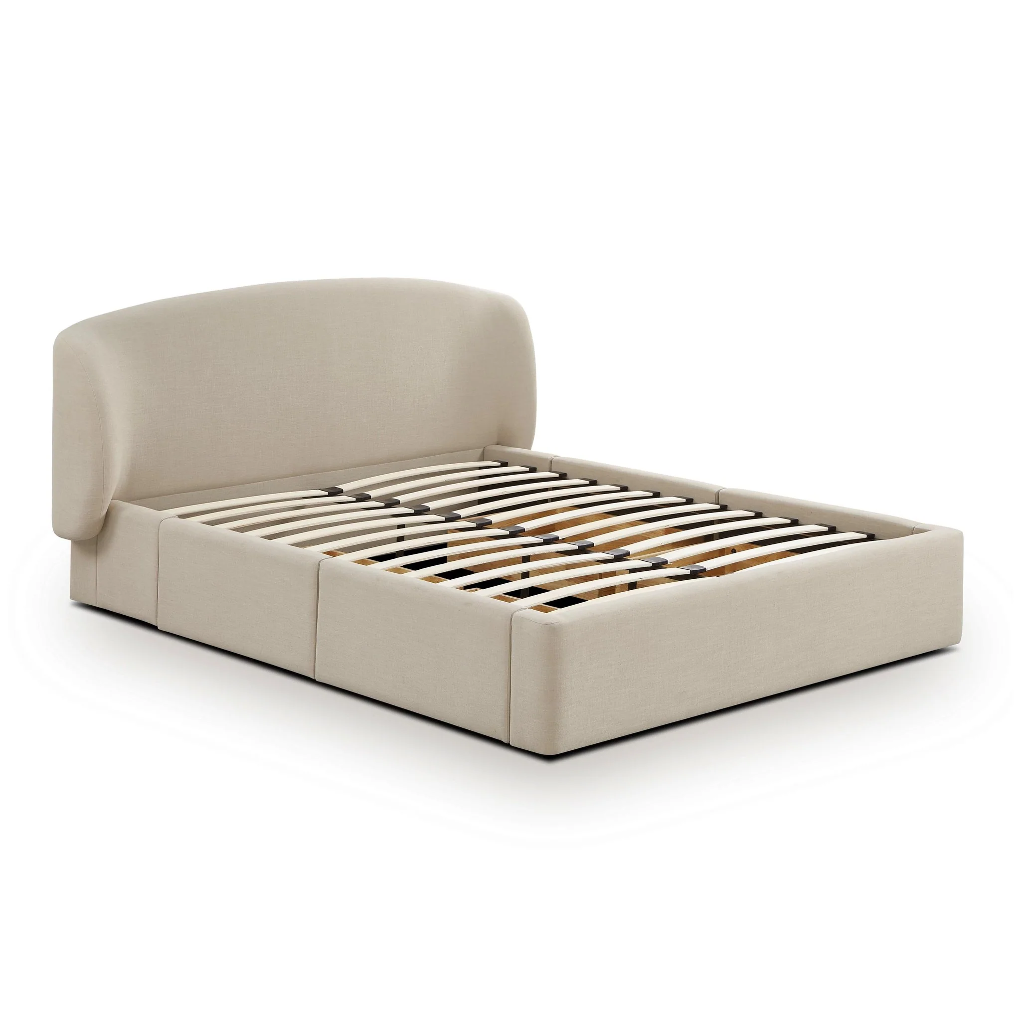 Corey Taupe Upcycled Linen Queen Storage Bed - Image 7