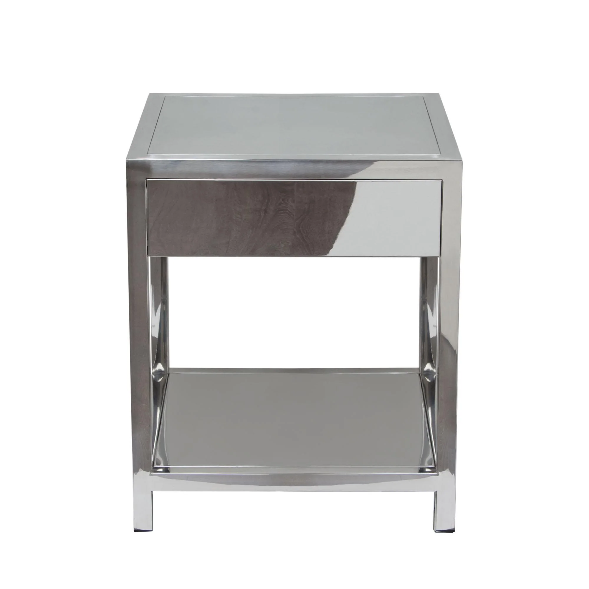 Corleo 1-Drawer Accent Table in Polished Stainless Steel by Diamond Sofa - Image 5