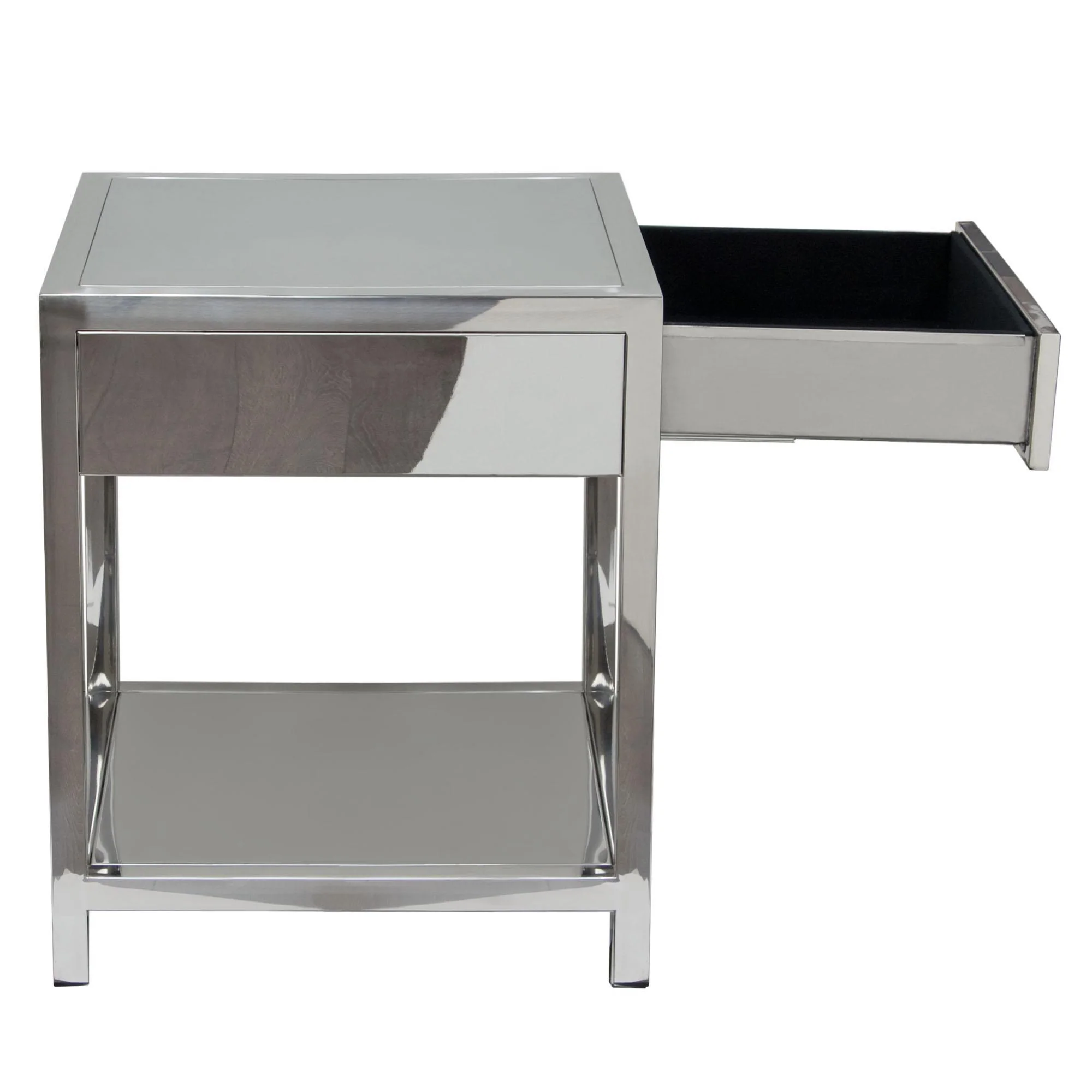 Corleo 1-Drawer Accent Table in Polished Stainless Steel by Diamond Sofa - Image 6