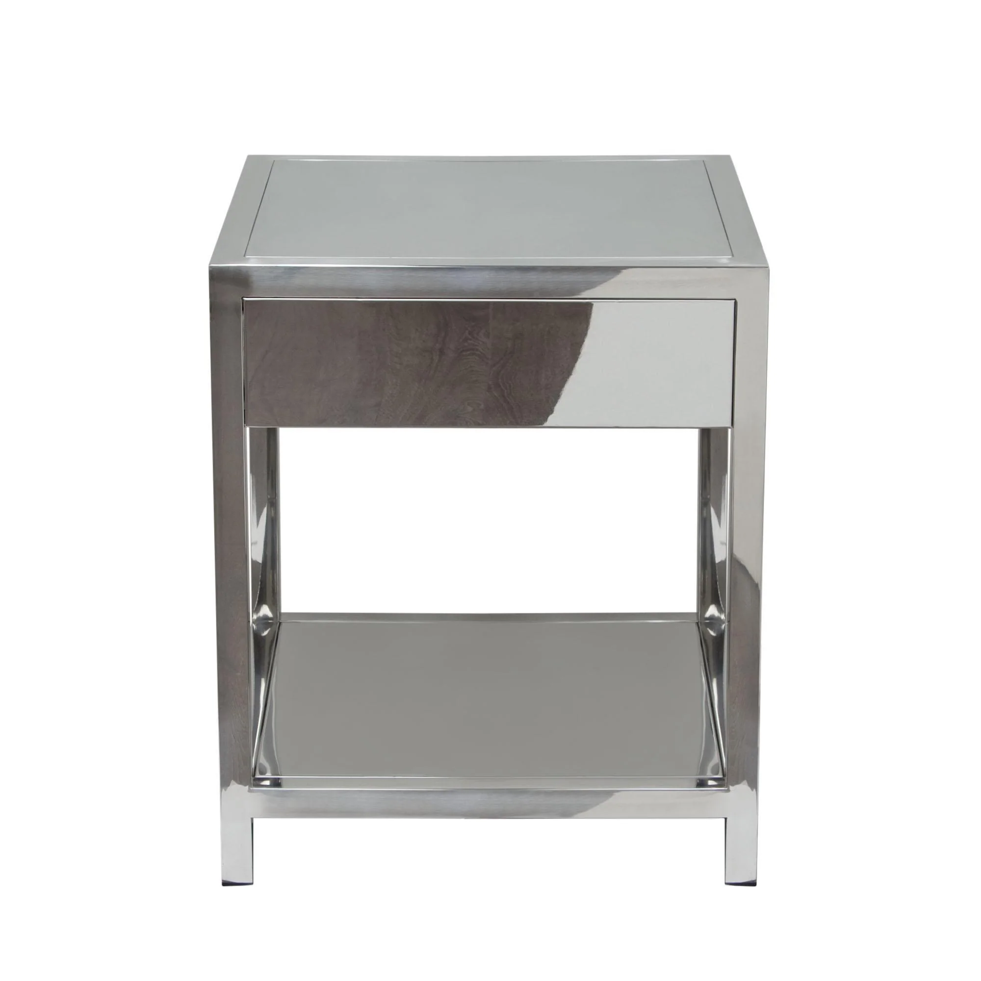 Corleo 1-Drawer Accent Table in Polished Stainless Steel by Diamond Sofa - Image 7