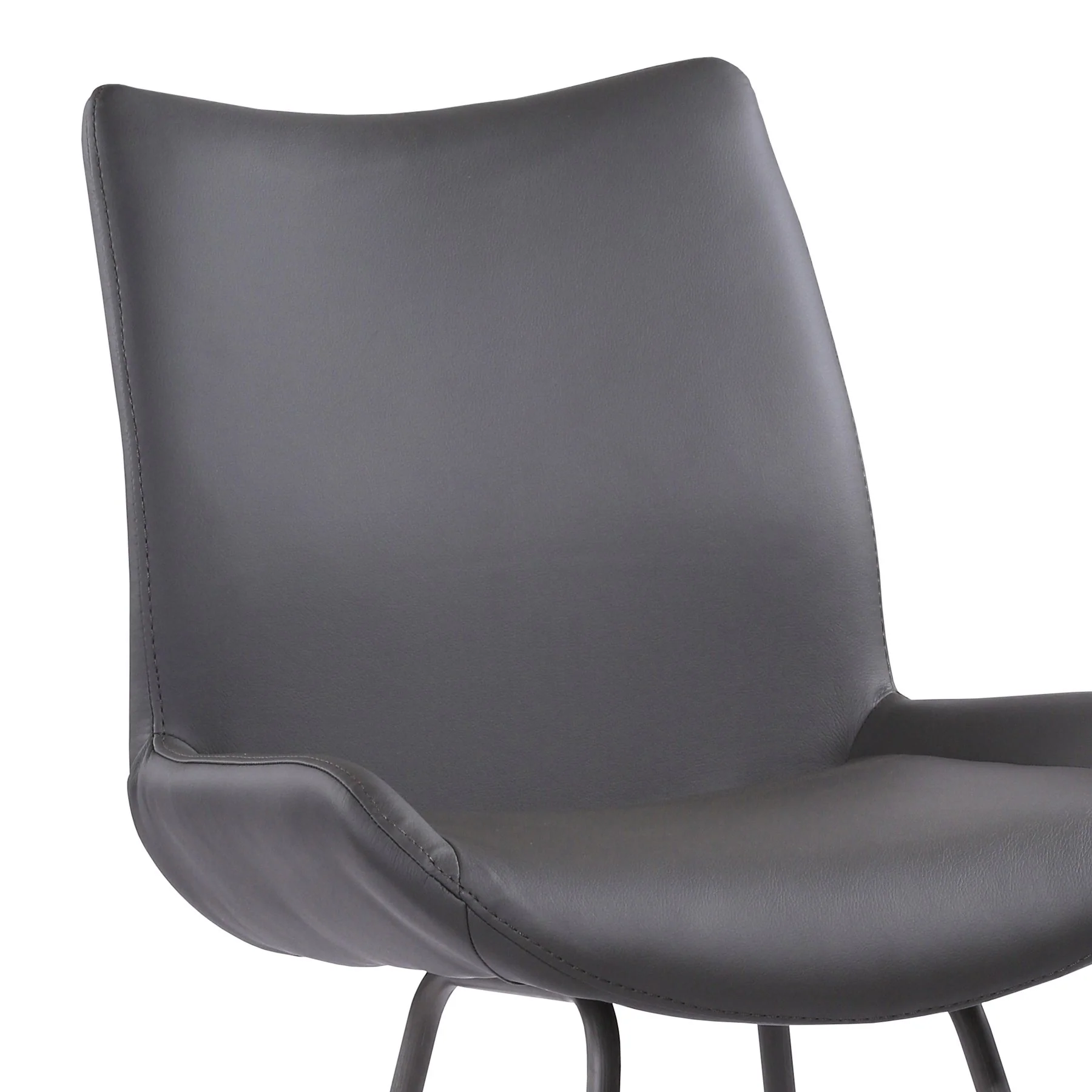 Coronado Contemporary 26" Counter Height Barstool in Brushed Gray Powder Coated Finish and Gray Faux Leather - Image 4
