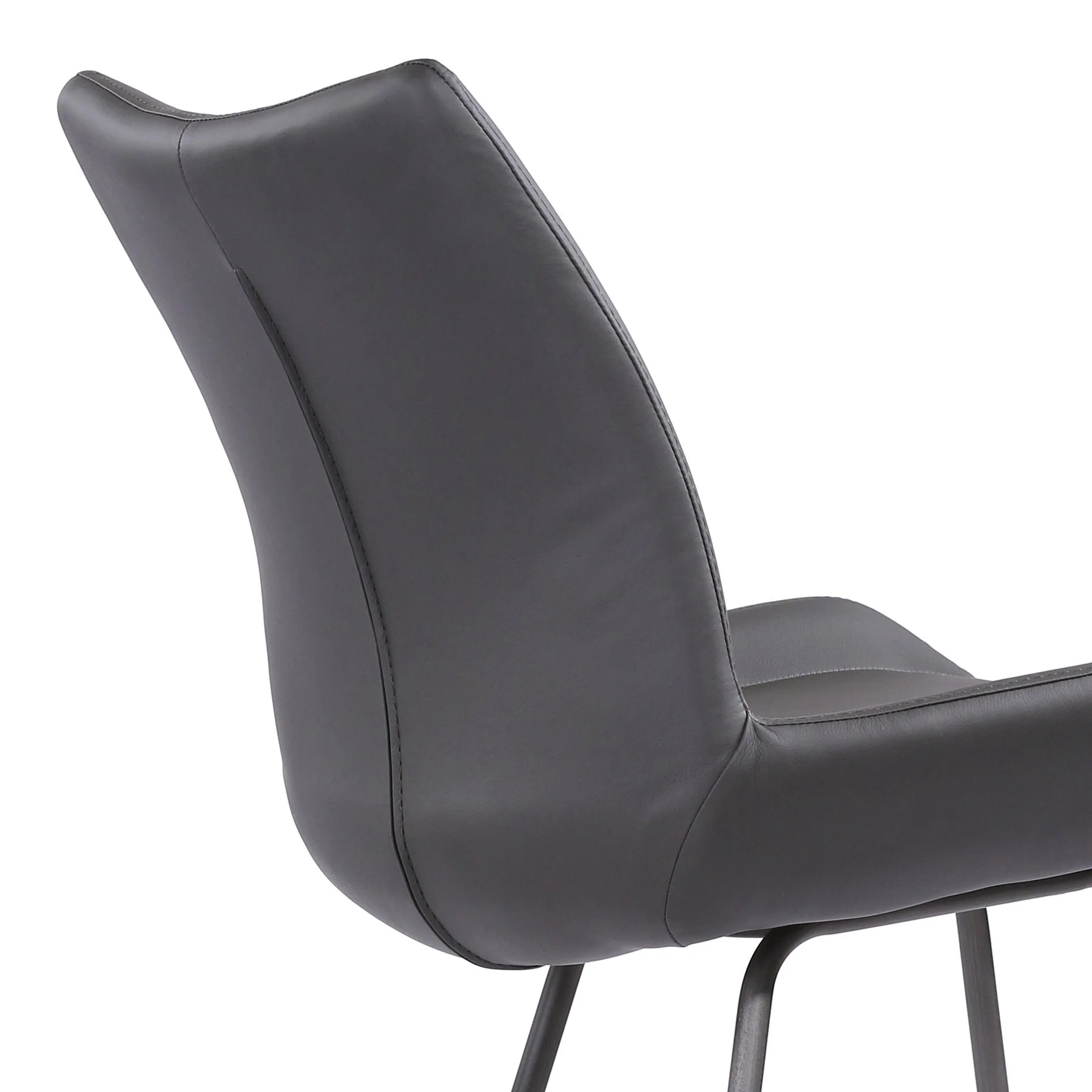 Coronado Contemporary 26" Counter Height Barstool in Brushed Gray Powder Coated Finish and Gray Faux Leather - Image 5