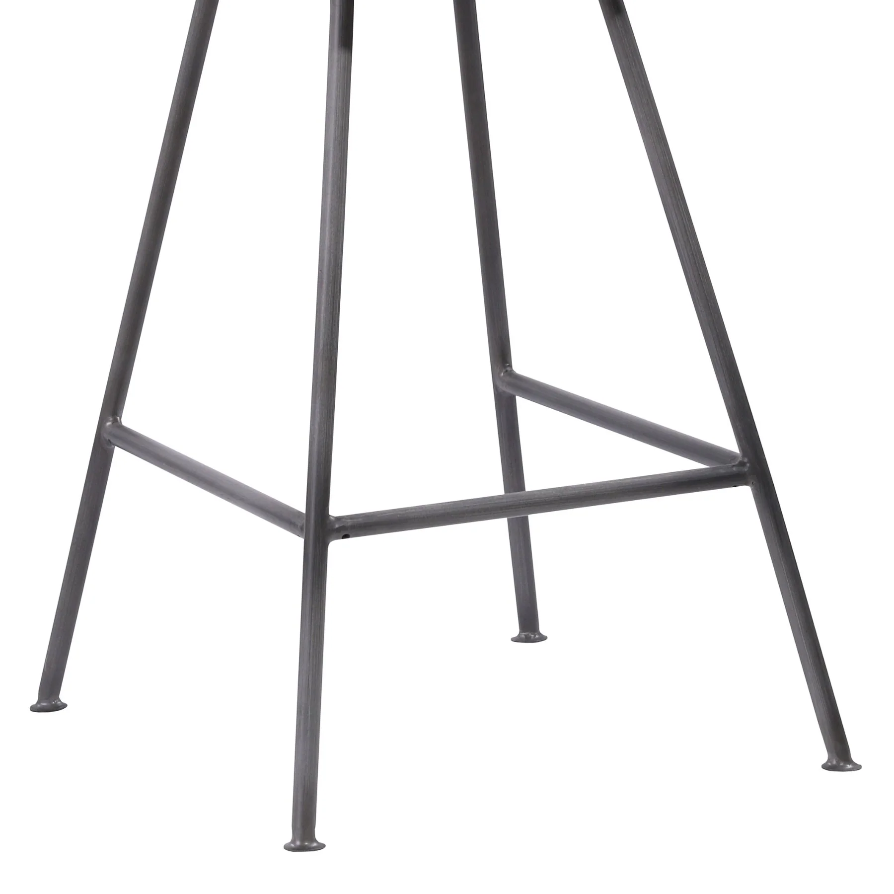 Coronado Contemporary 26" Counter Height Barstool in Brushed Gray Powder Coated Finish and Gray Faux Leather - Image 6