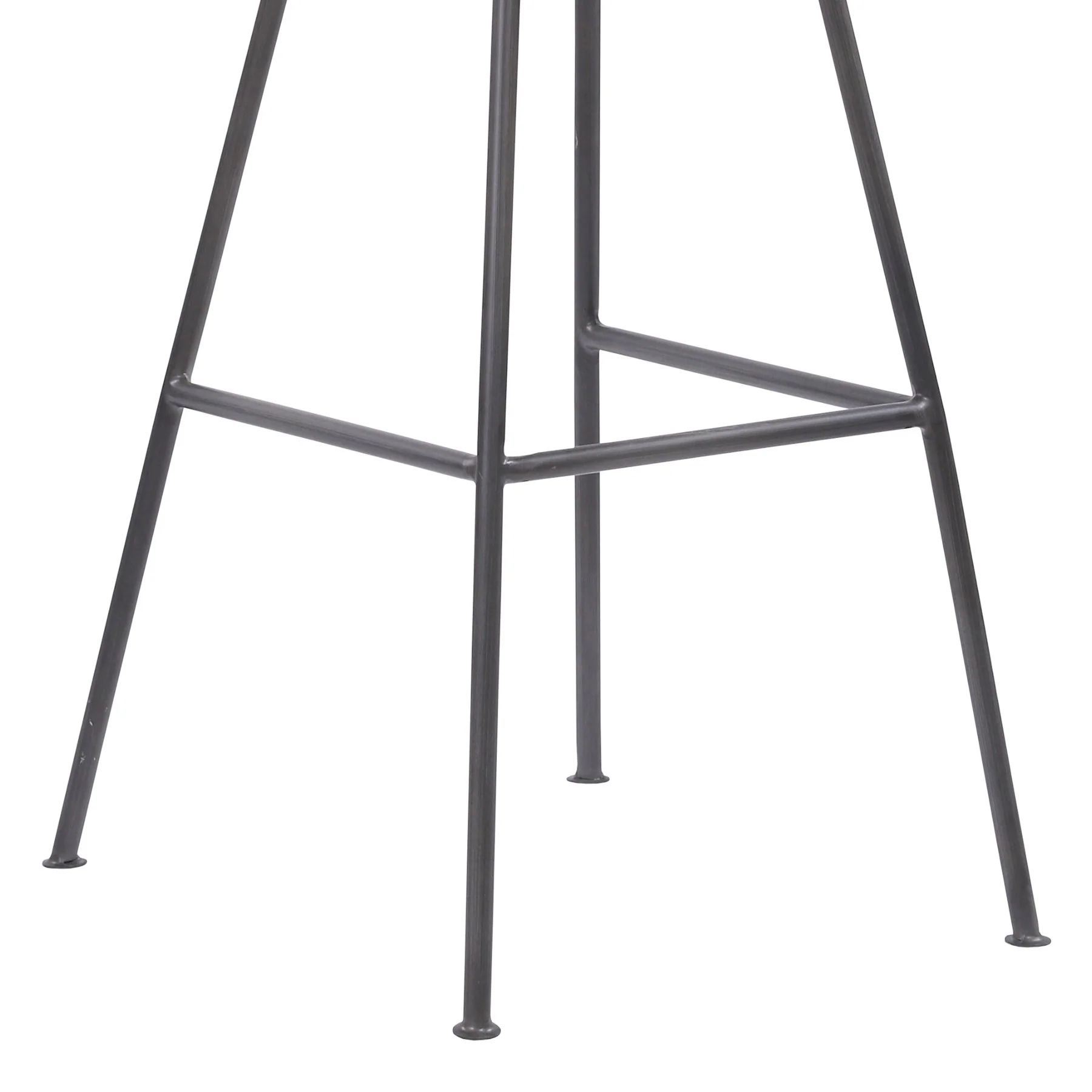 Coronado Contemporary 30" Bar Height Barstool in Brushed Gray Powder Coated Finish and Gray Faux Leather - Image 6