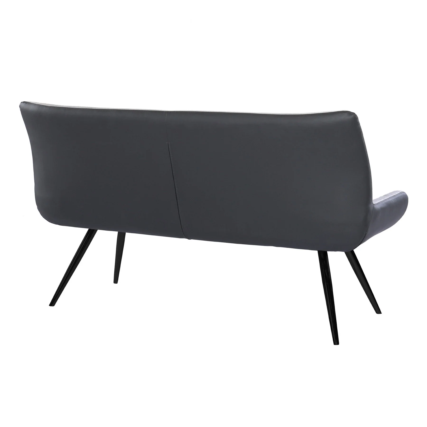Coronado Contemporary Bench in Brushed Gray Powder Coated Finish and Gray Fabric - Image 2