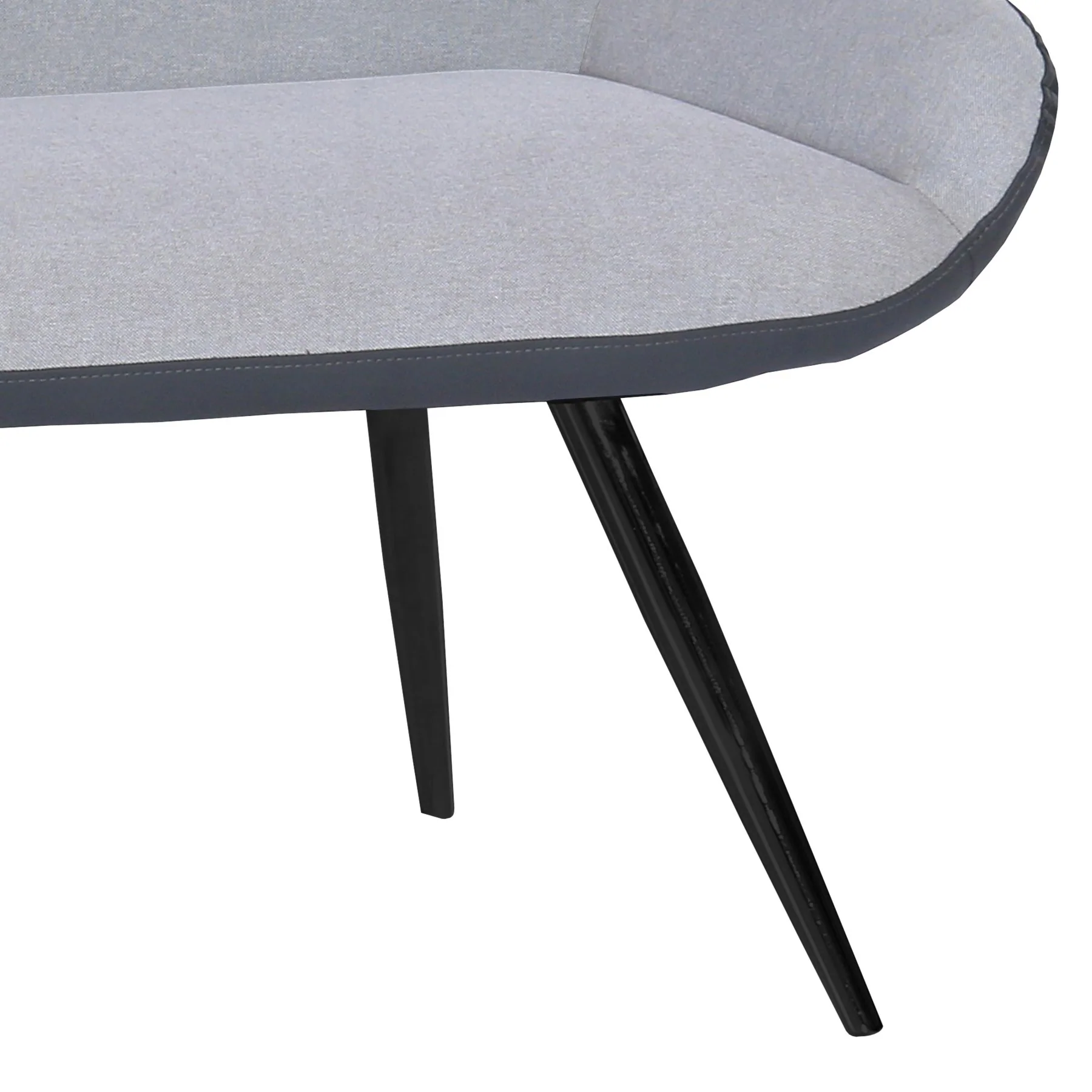 Coronado Contemporary Bench in Brushed Gray Powder Coated Finish and Gray Fabric - Image 5