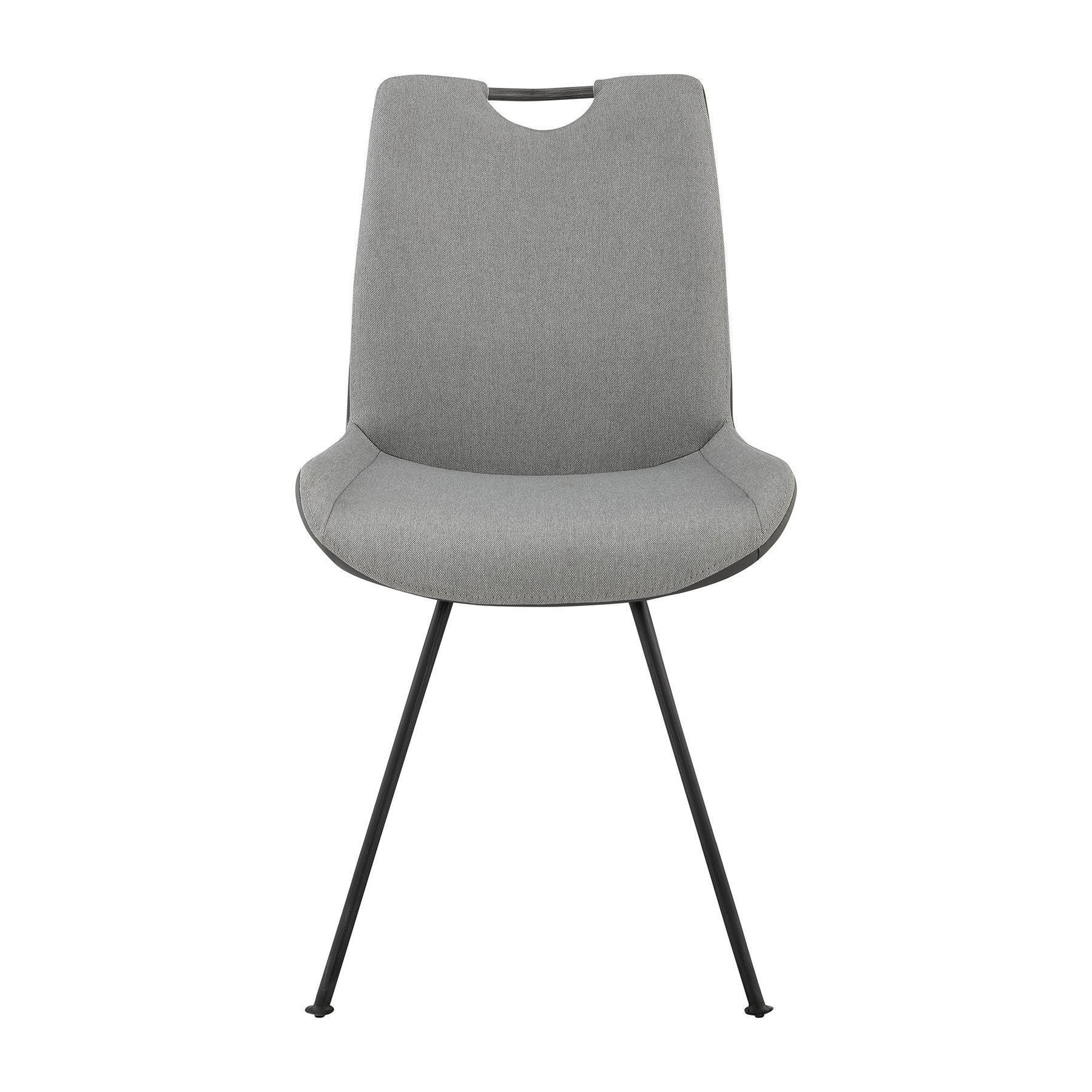 Coronado Contemporary Dining Chair in Gray Powder Coated Finish and Pewter Fabric - Set of 2 - Image 3