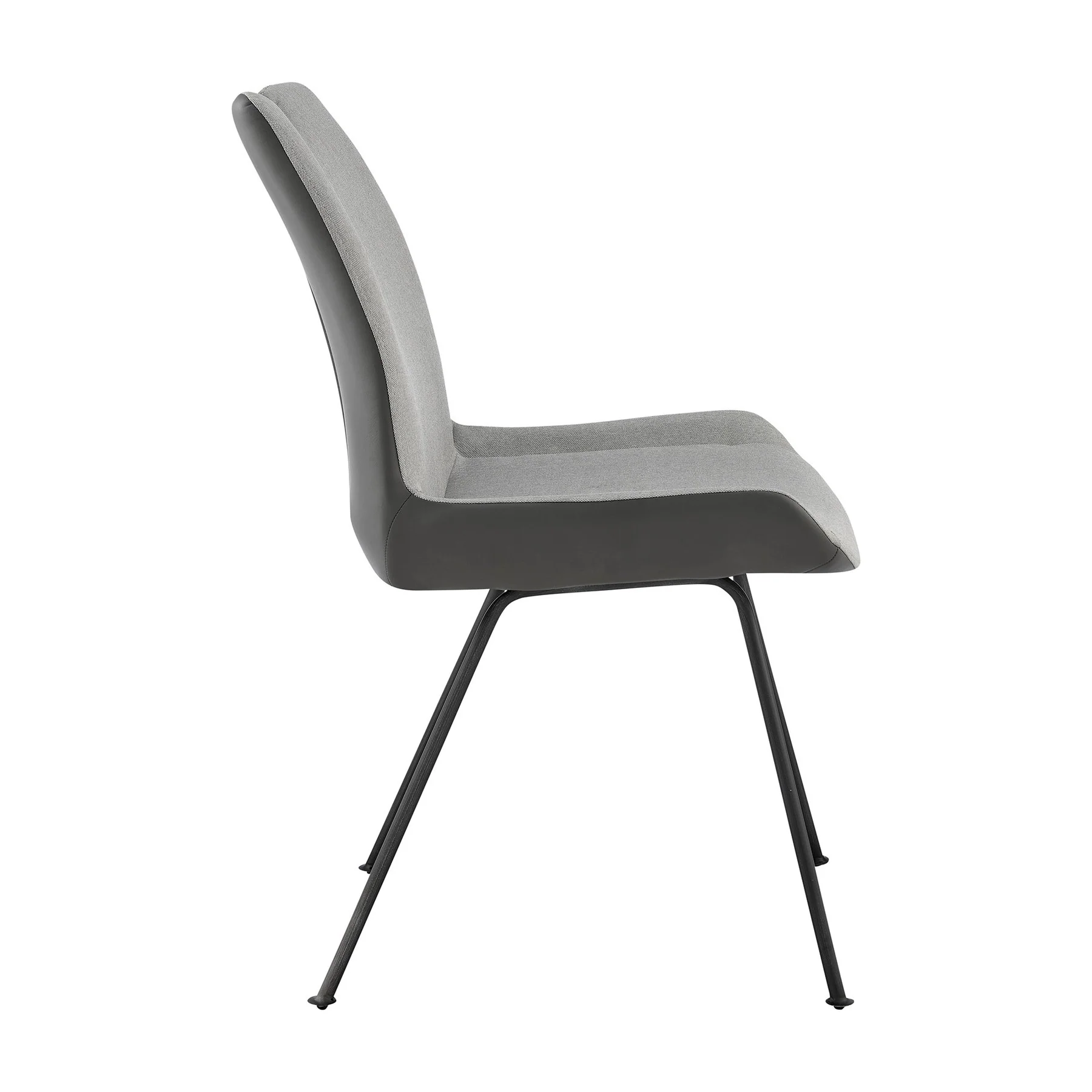 Coronado Contemporary Dining Chair in Gray Powder Coated Finish and Pewter Fabric - Set of 2 - Image 4