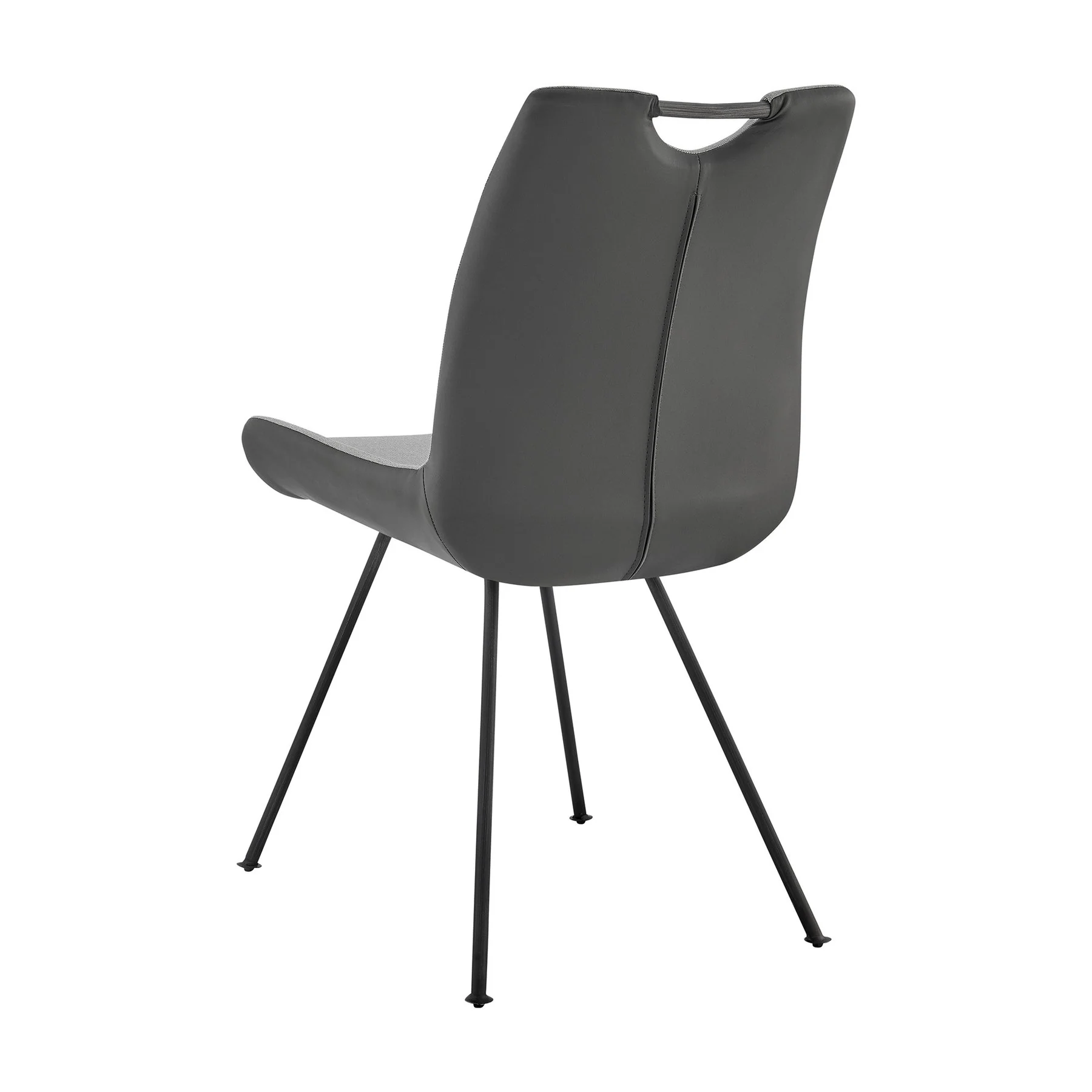 Coronado Contemporary Dining Chair in Gray Powder Coated Finish and Pewter Fabric - Set of 2 - Image 5