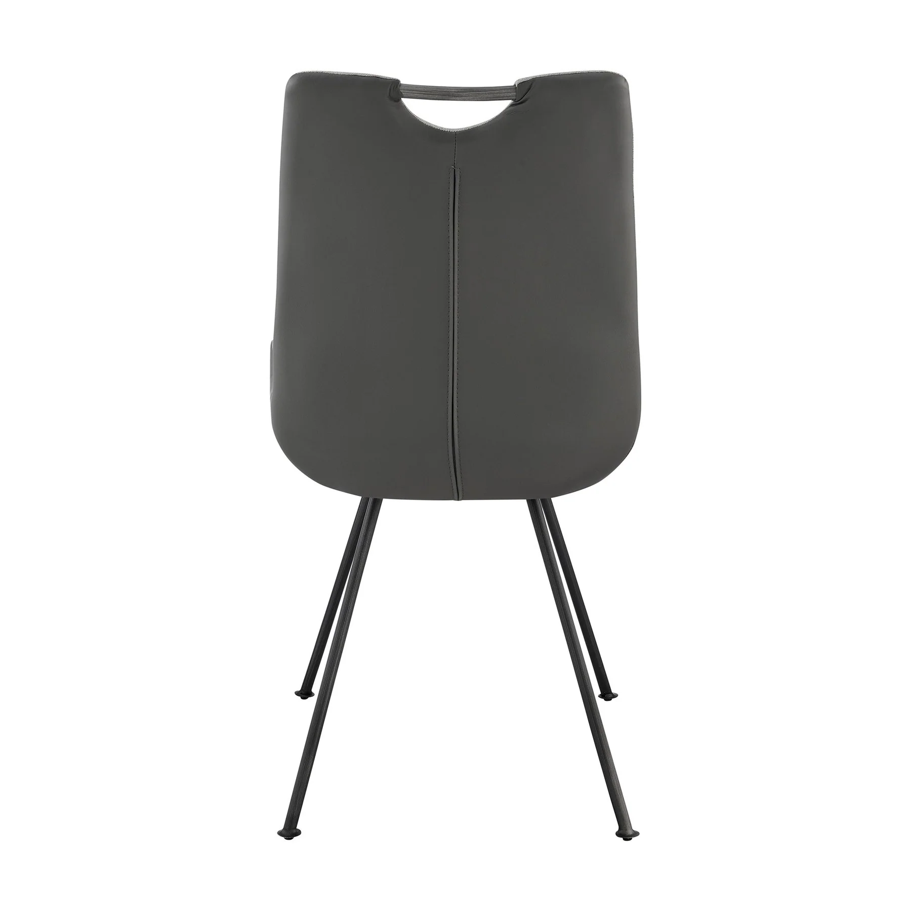 Coronado Contemporary Dining Chair in Gray Powder Coated Finish and Pewter Fabric - Set of 2 - Image 6
