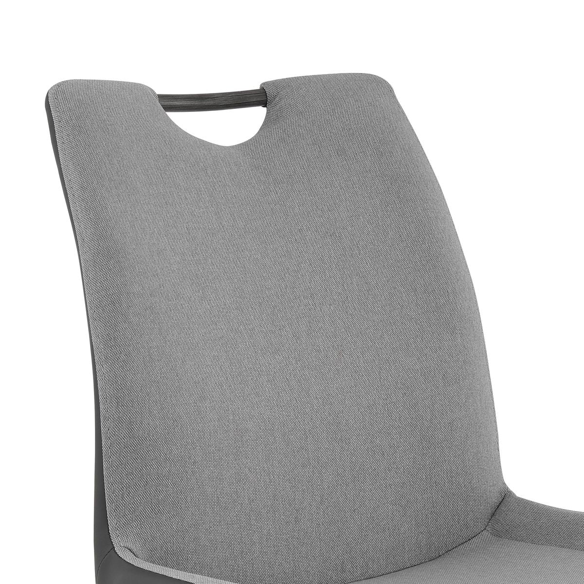 Coronado Contemporary Dining Chair in Gray Powder Coated Finish and Pewter Fabric - Set of 2 - Image 8