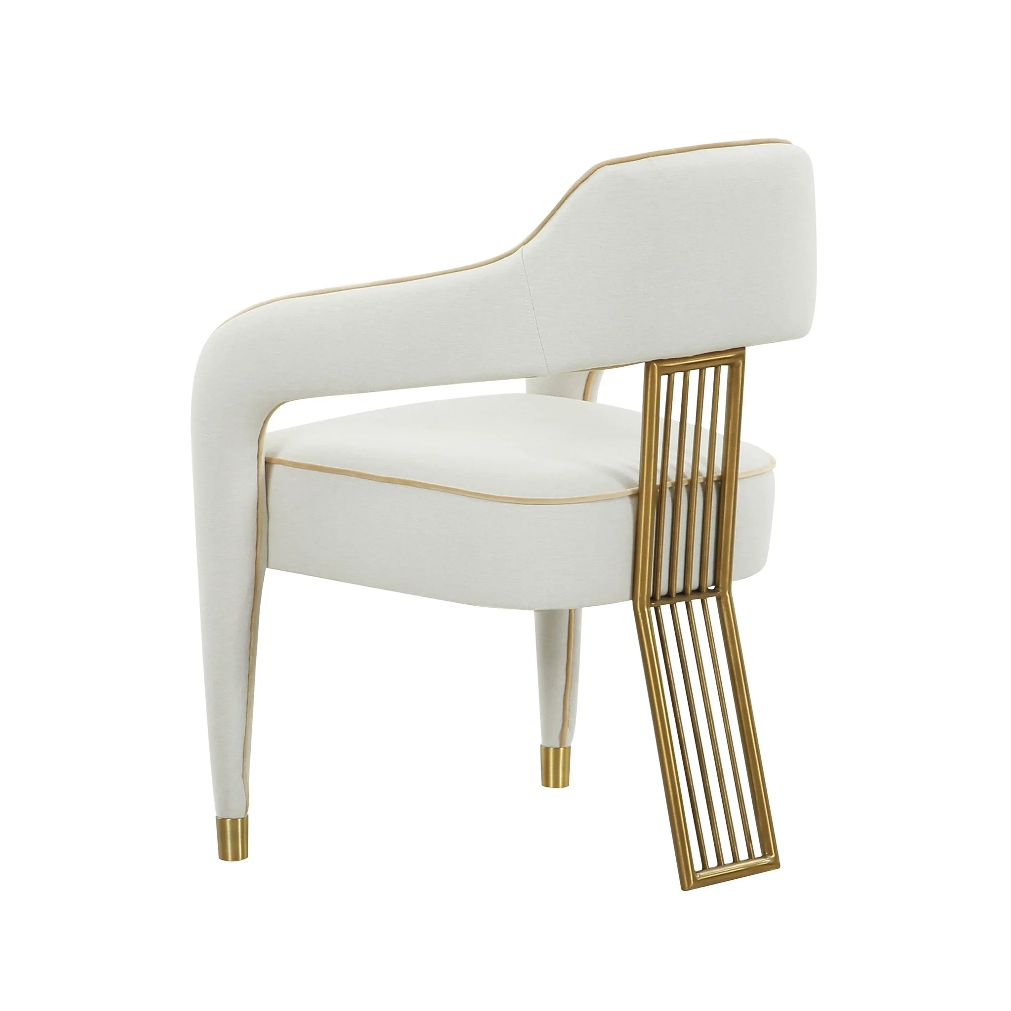 Corralis Cream Performance Linen Dining Chair - Image 4
