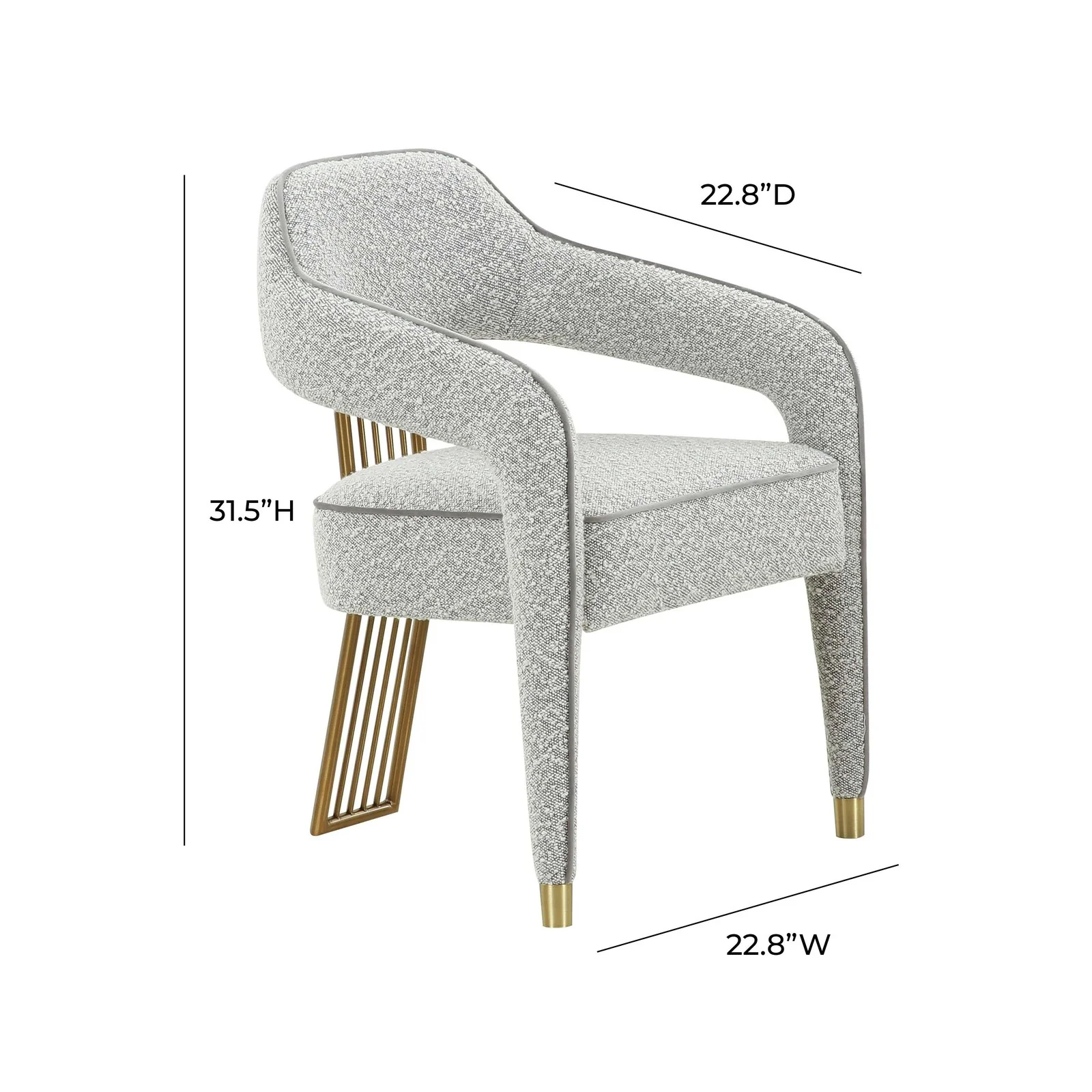 Corralis Speckled Grey Performance Boucle Dining Chair - Image 6