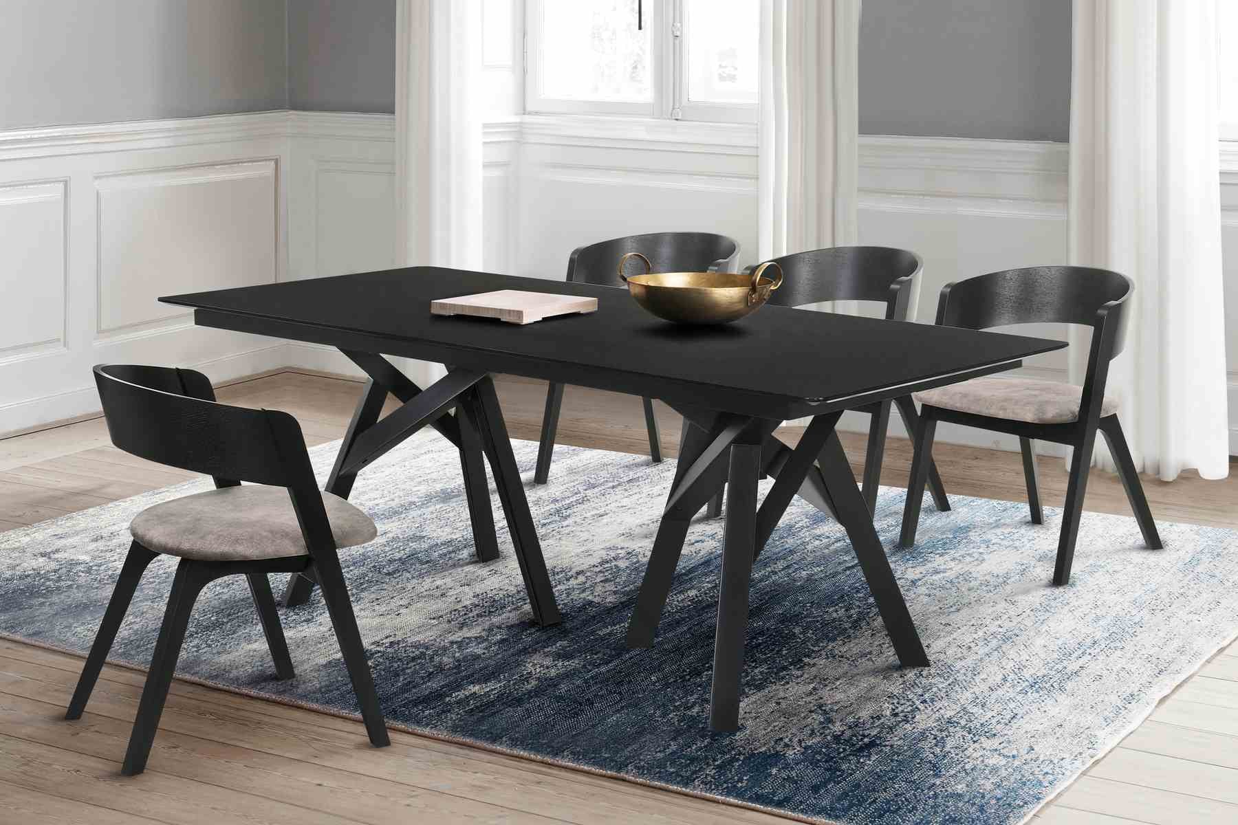 Cortina and Jackie 5 Piece Black Rectangular Dining Set - Image 8