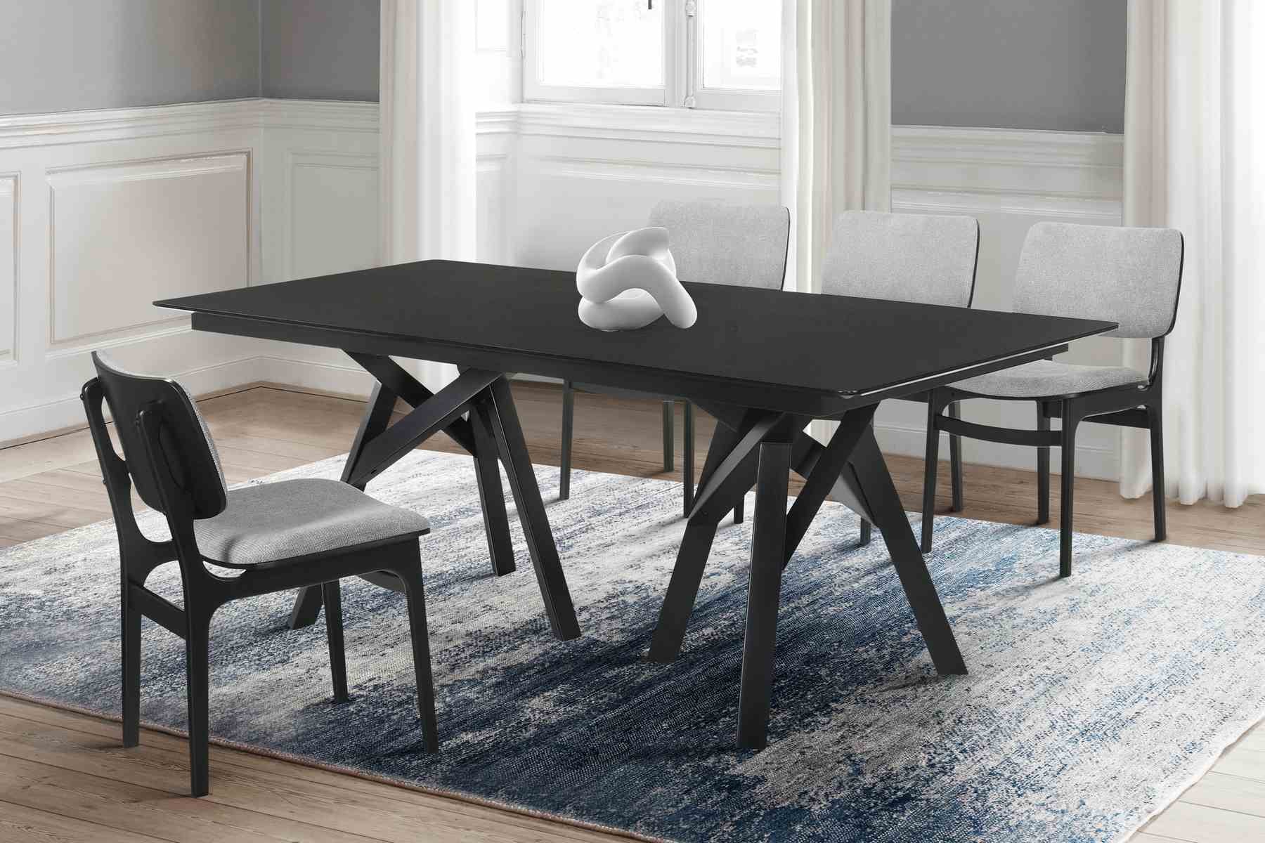 Cortina and Lima 5 Piece Black Rectangular Dining Set - Image 8