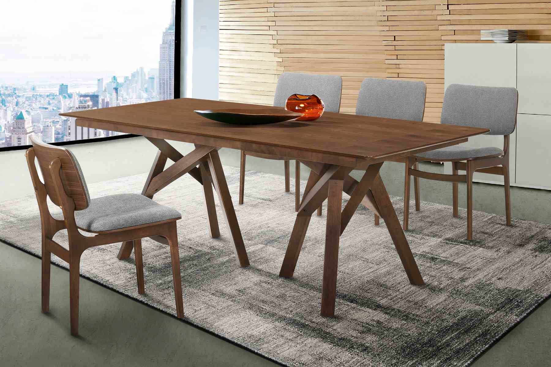 Cortina and Lima 5 Piece Walnut Rectangular Dining Set - Image 8