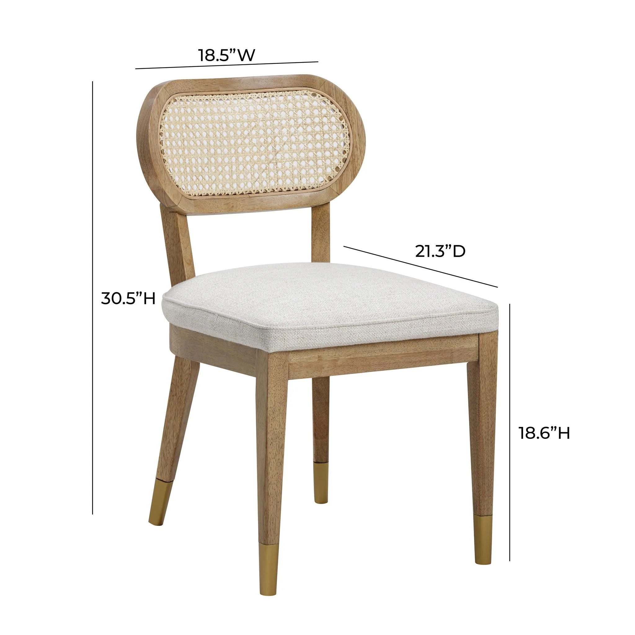 Cosette Natural Performance Linen Dining Chair - Image 7