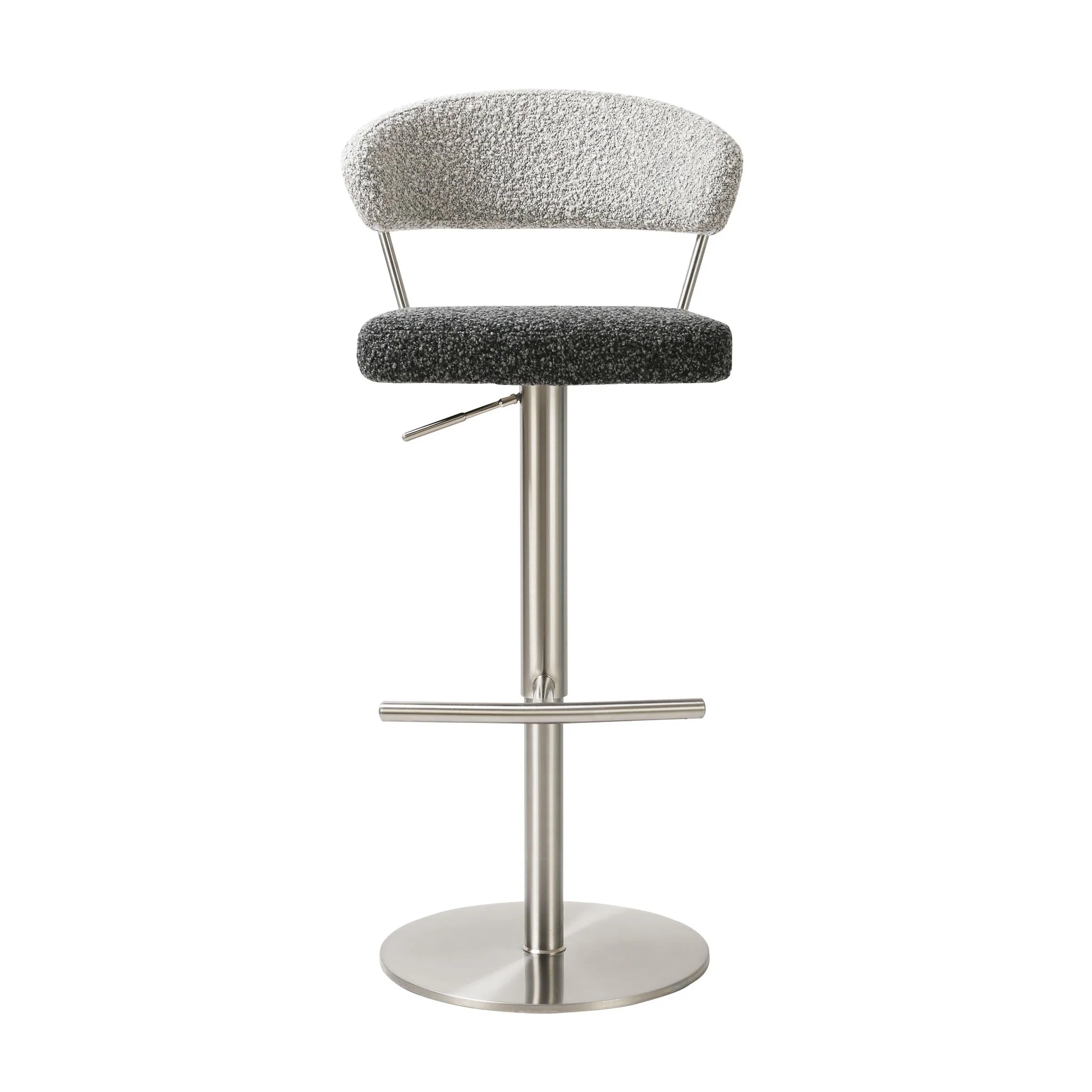 Cosmo Black and Grey Boucle Adjustable Stool - Image 3