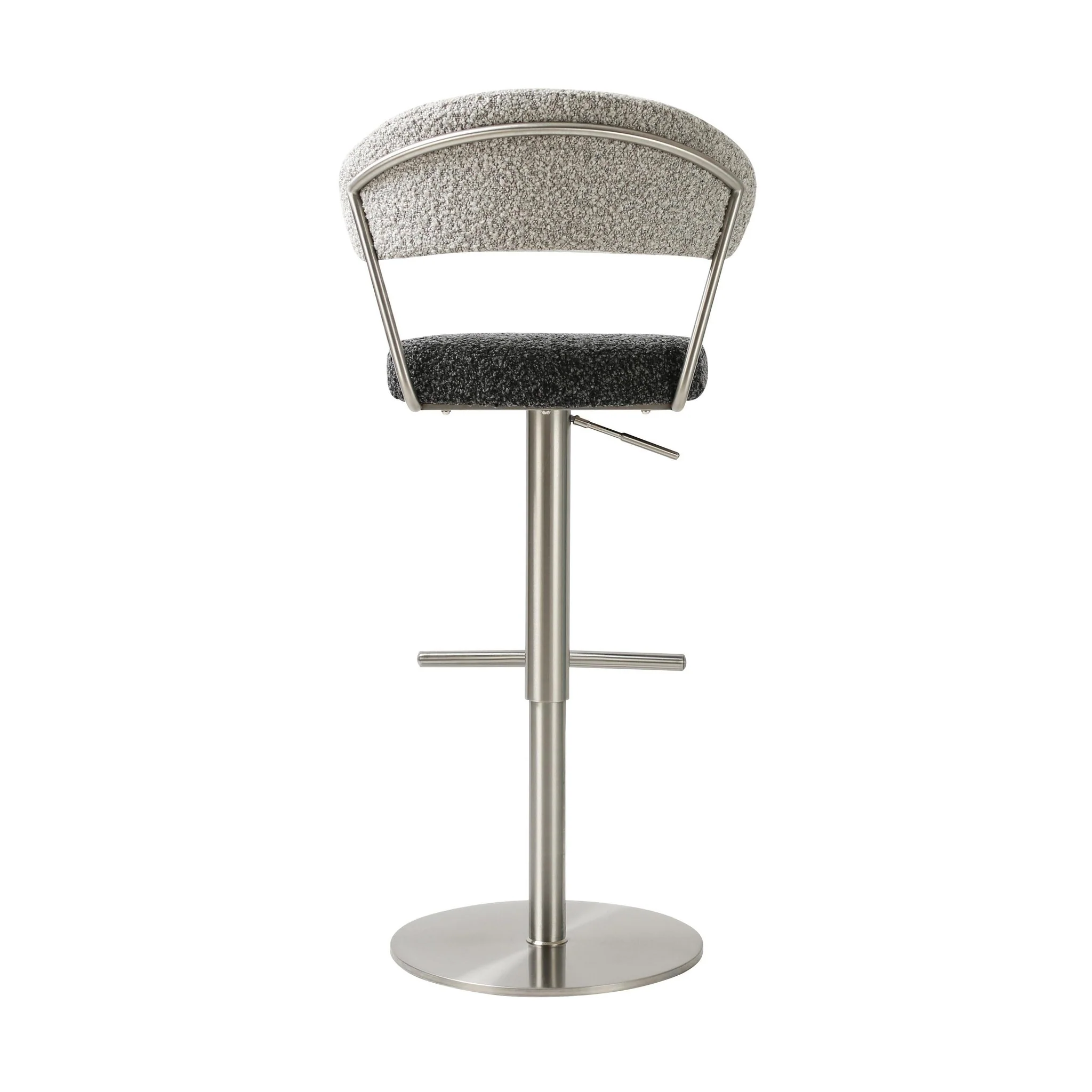 Cosmo Black and Grey Boucle Adjustable Stool - Image 5
